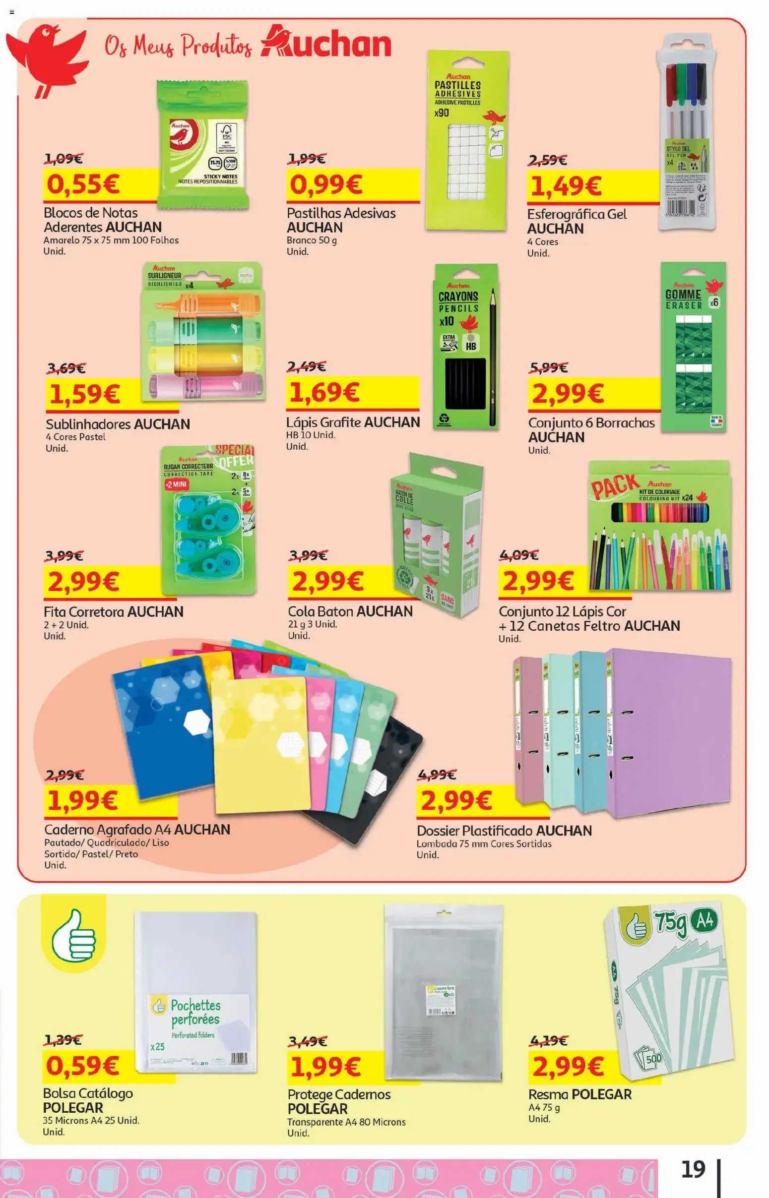 Folheto Auchan - Folheto Escolar » de 05/08/2026 - 03/09/2026 de 5 de agosto até 3 de setembro 2026 - Pagina 19