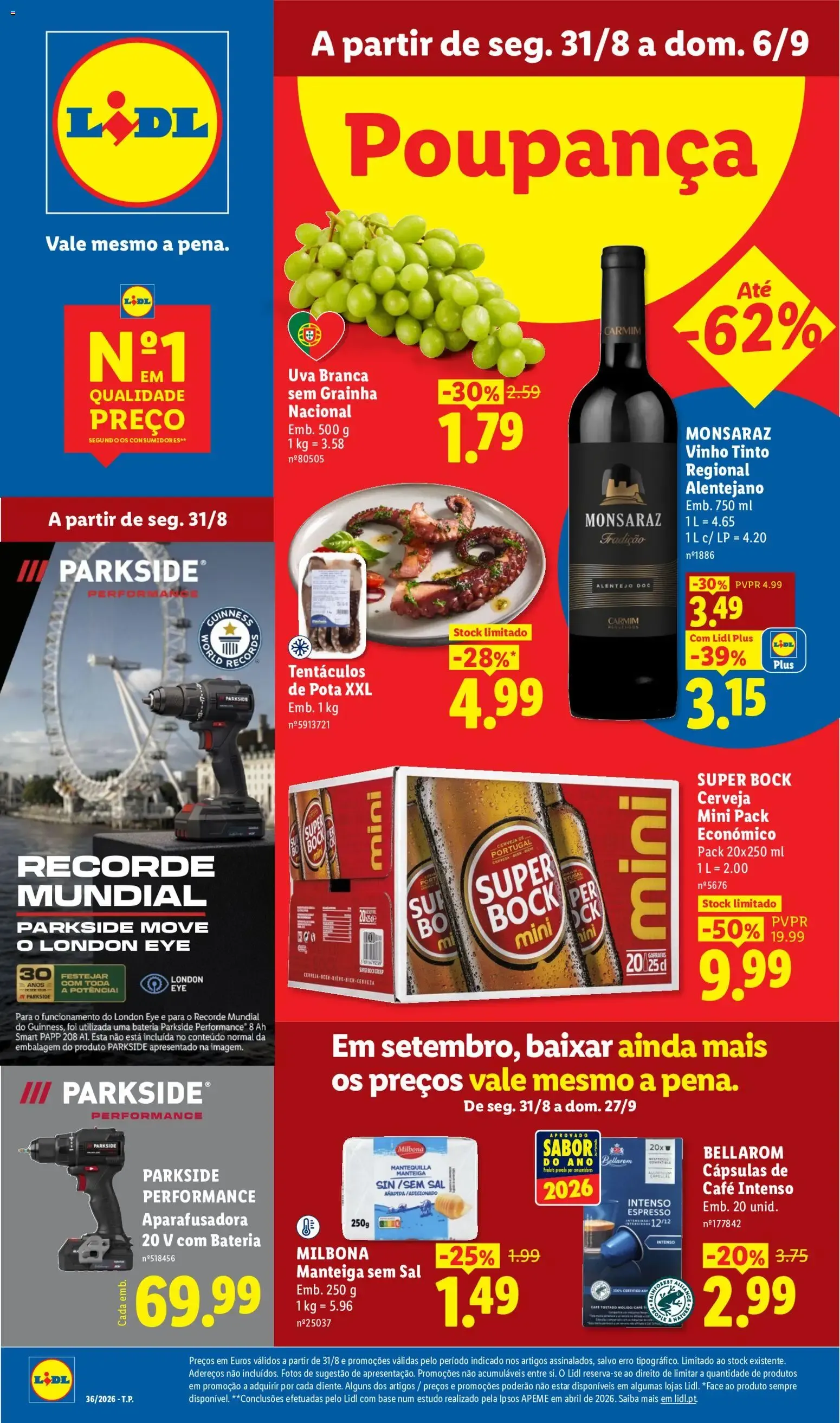 Folheto Lidl Poupança de 31 de agosto até 6 de setembro 2026 - Pagina 1