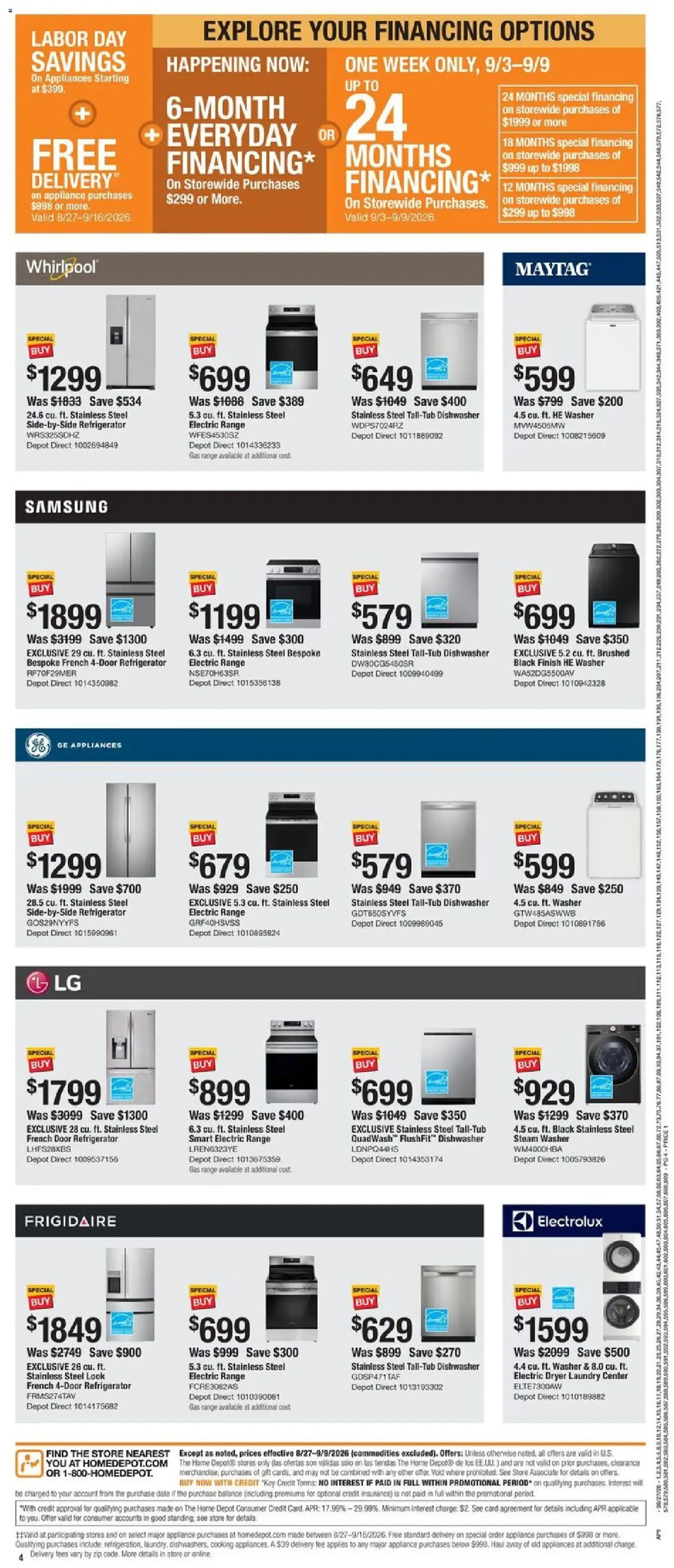 Weekly ad Home Depot Weekly Ad from 08/27/2026 - Flyer from August 27 to September 9 2026 - Page 4