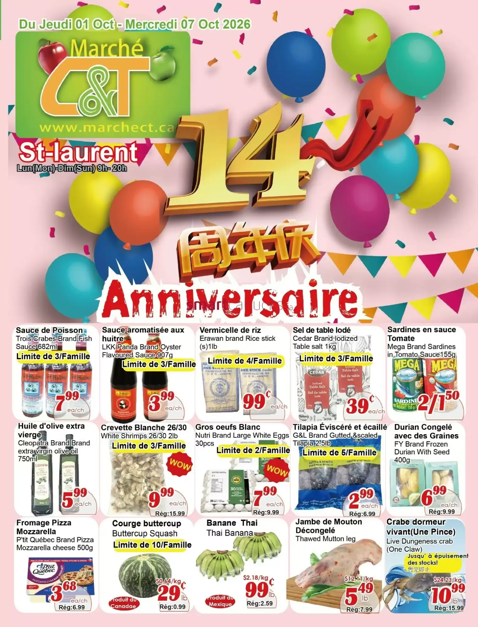 Marché C&T - 14 Anniversaire from October 1 to October 7 2026 - flyer page 1