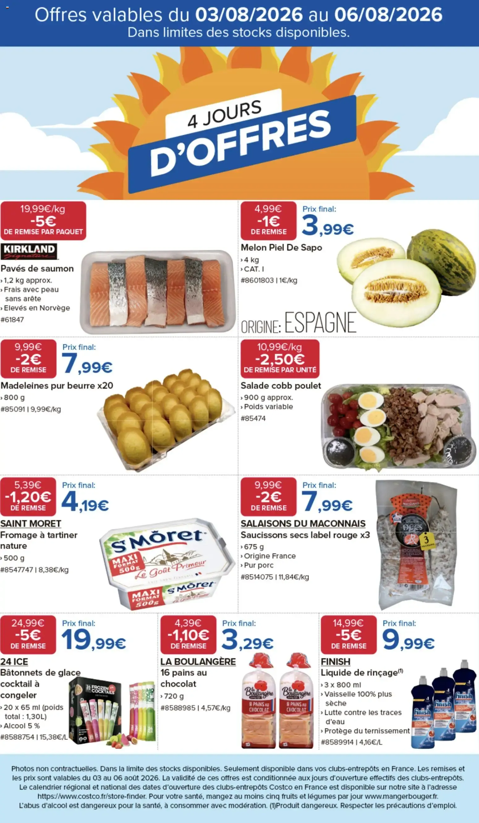 Costco 4 jours d'offres à partir du 03/08/2026 - promo en ligne