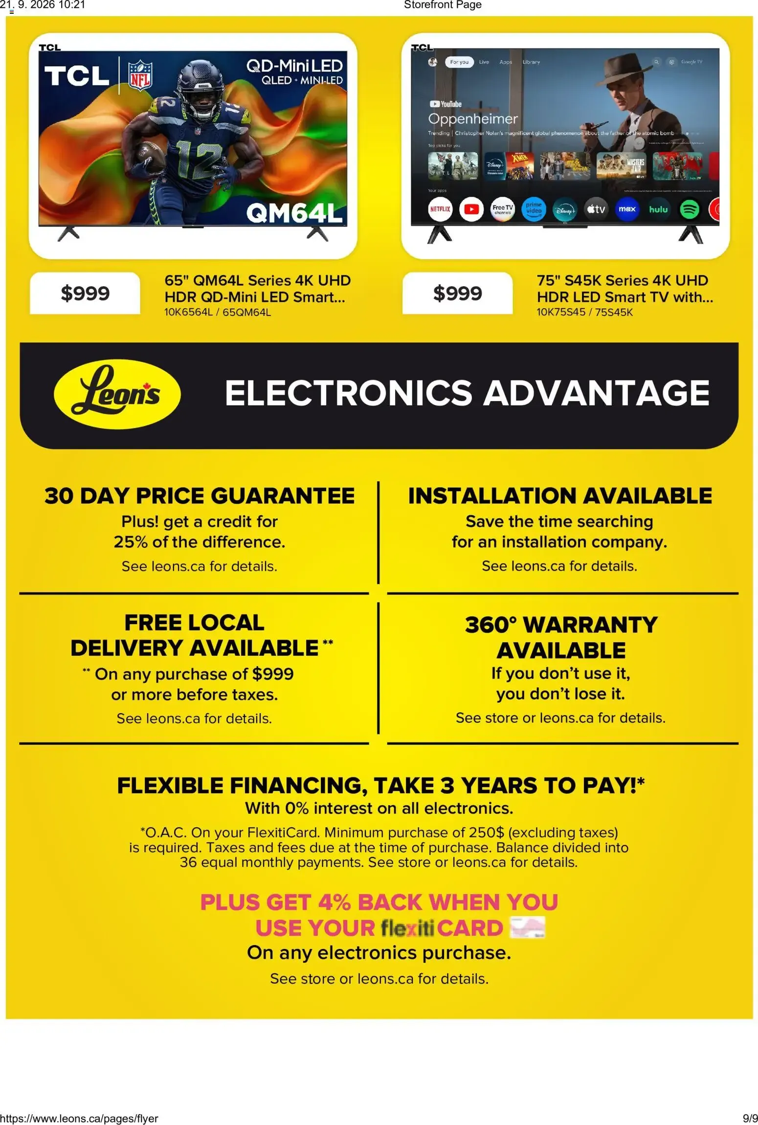 Leon's flyer - BBFL Electronics from Sep 17, 2026 > weekly specials & deals from September 17 to September 23 2026 - flyer page 9