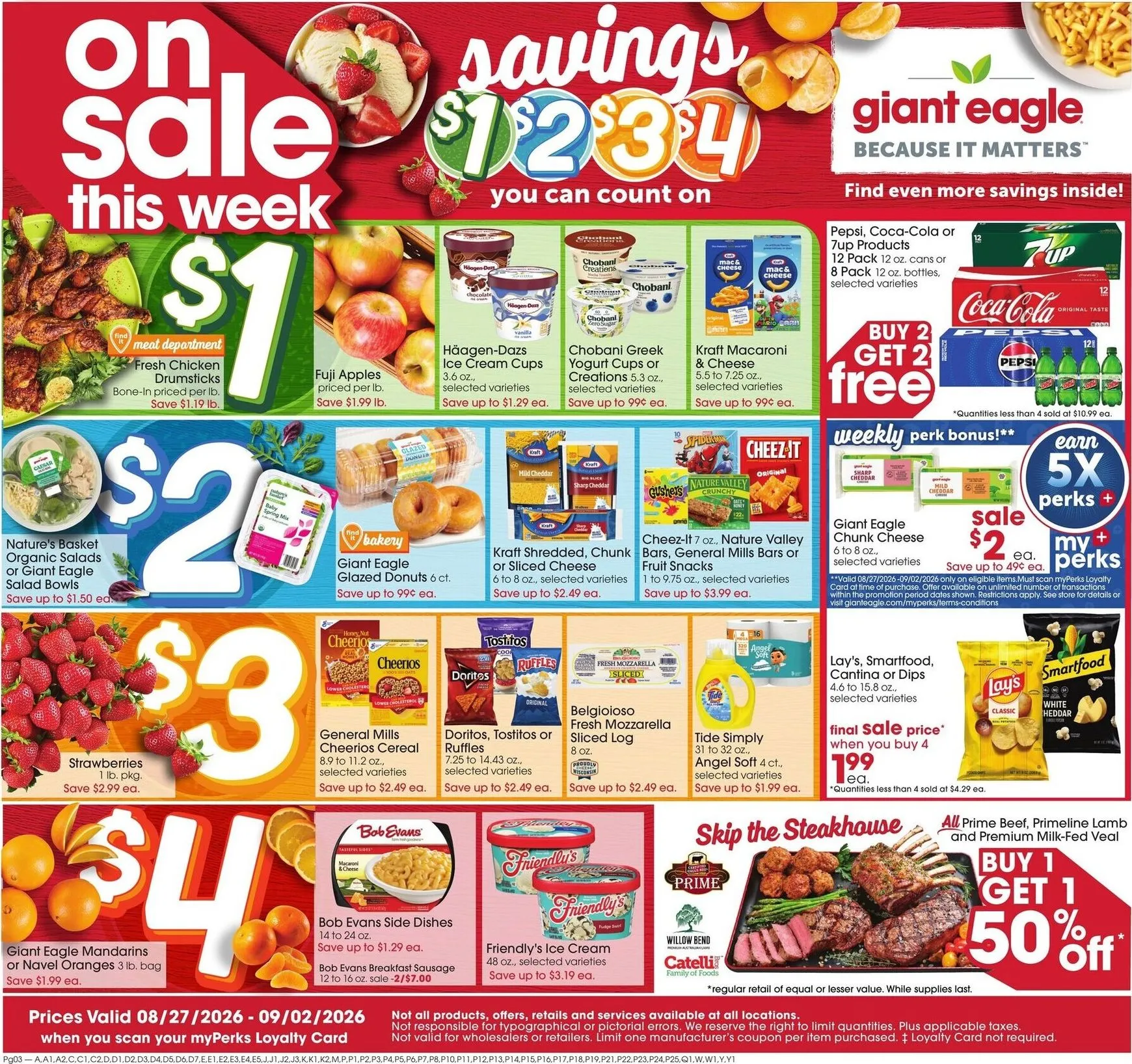 Weekly ad Current Giant Eagle leaflet valid from Thursday 08/27/2026 to Wednesday 09/02/2026 from August 27 to September 2 2026 - Page 1