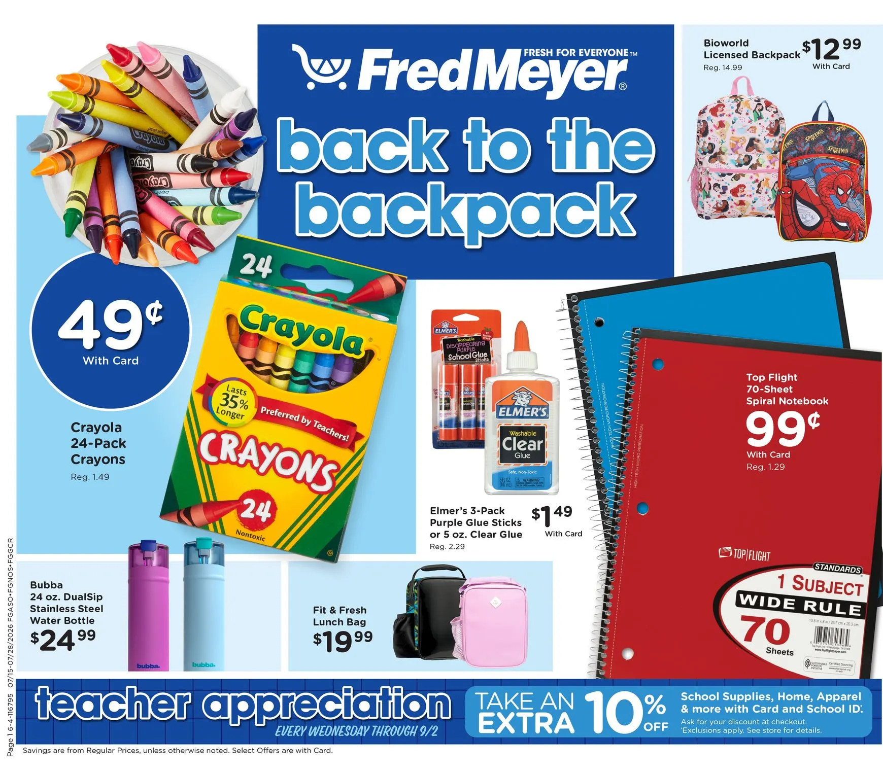 Fred Meyer Back to the Backpack & Teacher Appreciation