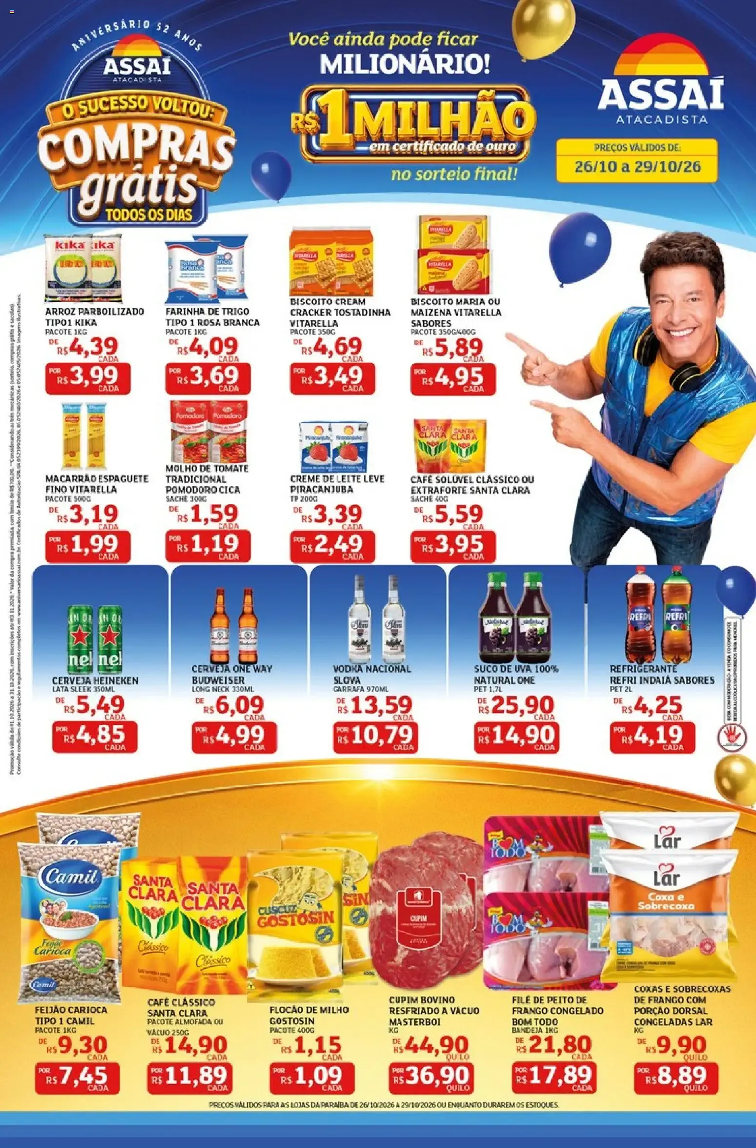 Encarte de Assaí Atacadista - Compras Grátis e Sorteio de 1 Milhão 26 de outubro até 29 de outubro 2026 - Pagina 1