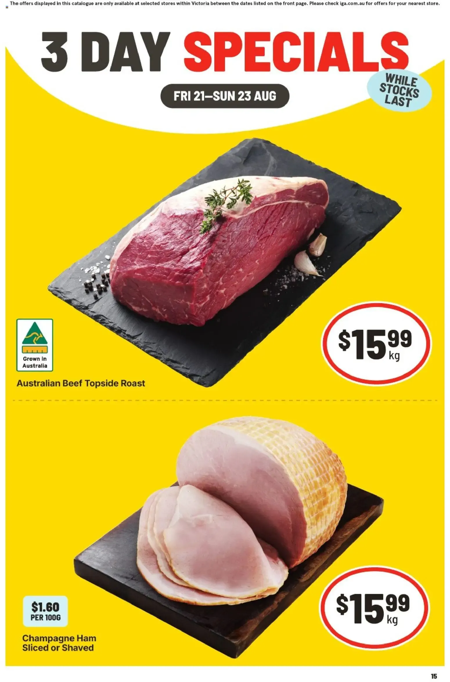 3 Day Specials - Catalogue valid from 21 August to 23 August 2026 - page 1