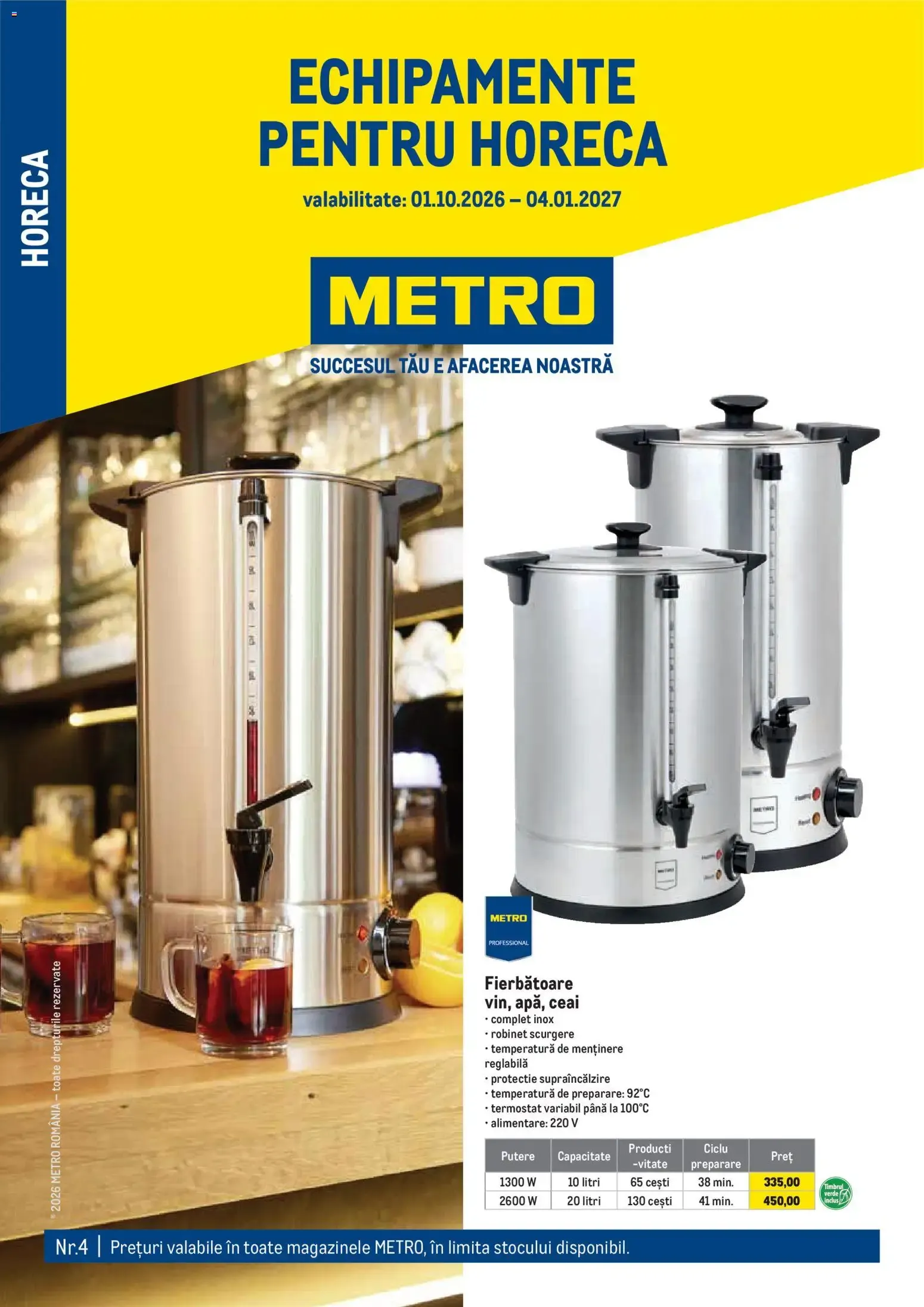 Catalog Metro Catalog Soluții Nealimentare pentru HoReCa - Oferta 01.10.2026 - 04.01.2027 de la 1 octombrie până la 4 ianuarie 2027 - Revista Pagina 1
