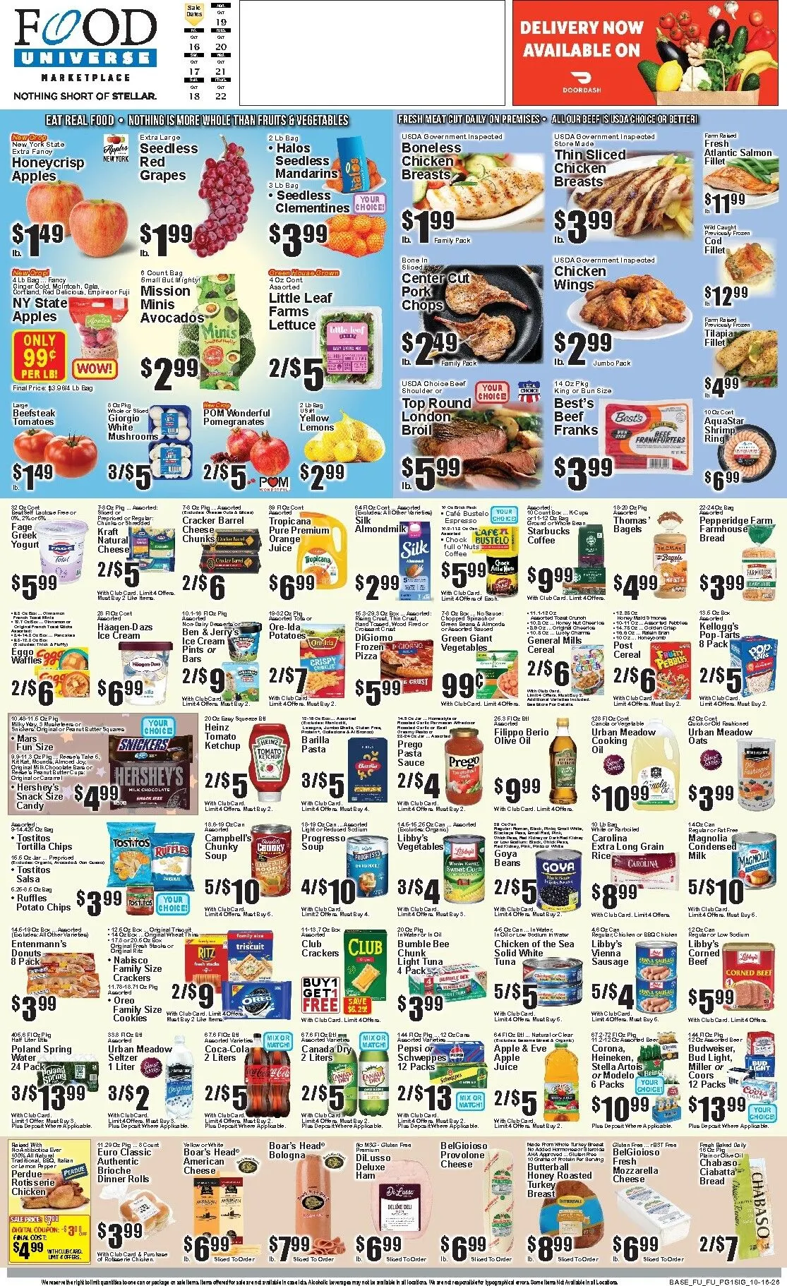 Current Food Universe leaflet valid from Friday 10/16/2026 to Thursday 10/22/2026