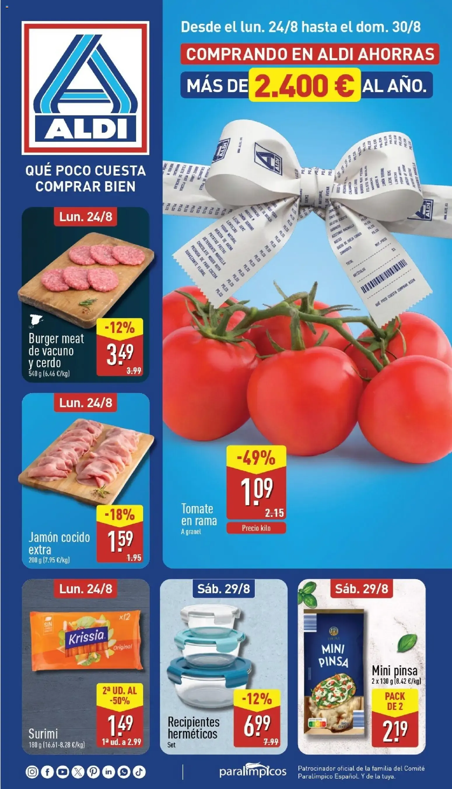 Catálogo de Aldi folleto Península del 24/08/2026 | Catálogo 24 de agosto al 30 de agosto 2026 - Página 1