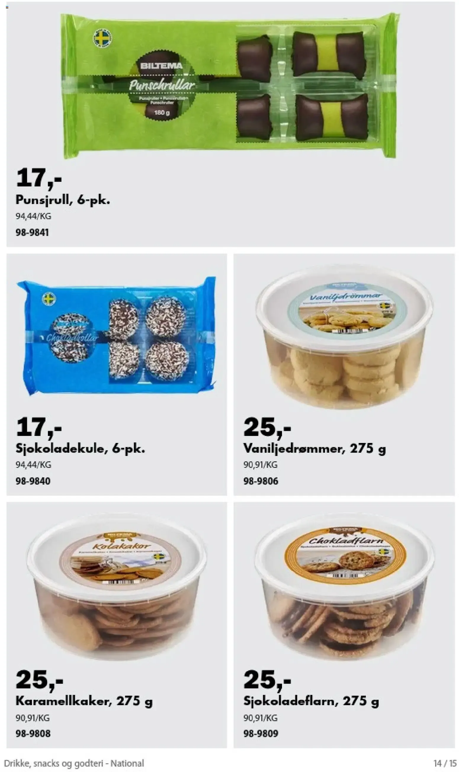 Biltema kundeavis Drikke, snacks og godteri - National (04/09/2026 - 31/12/2026) - Kundeavis og tilbud fra 4. september til 31. desember 2026 - kundeavisside 14
