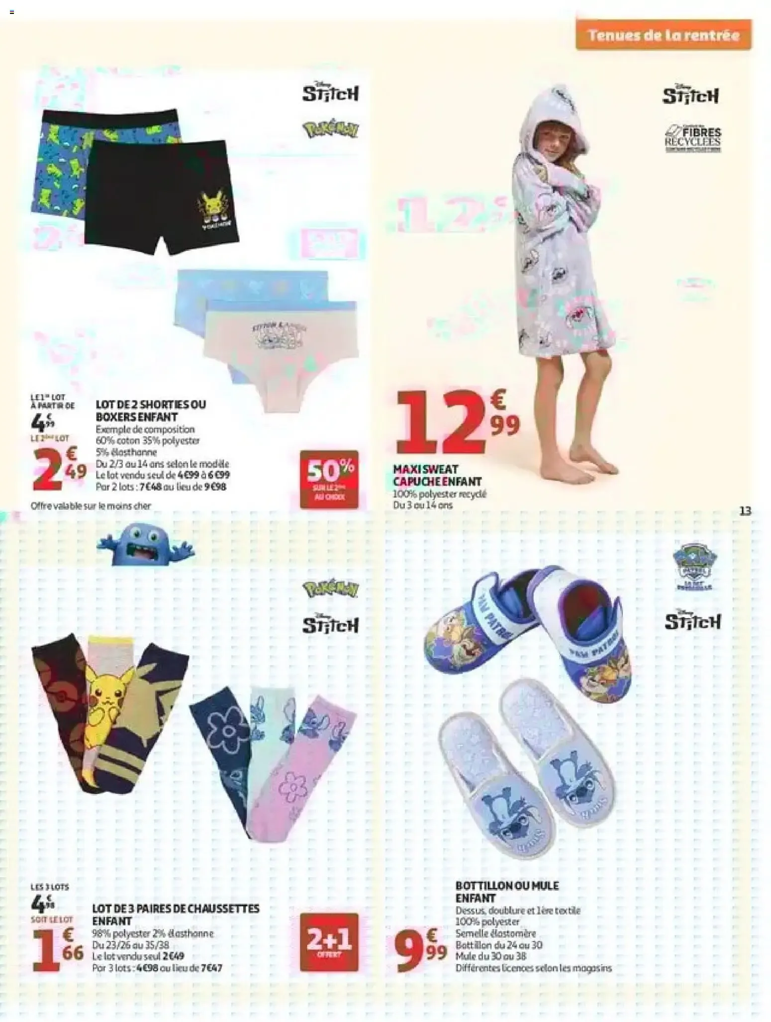 Auchan: Spécial Tenues de la Rentrée à Prix K.O. du 11 août au 6 septembre 2026 - Catalogue page 13