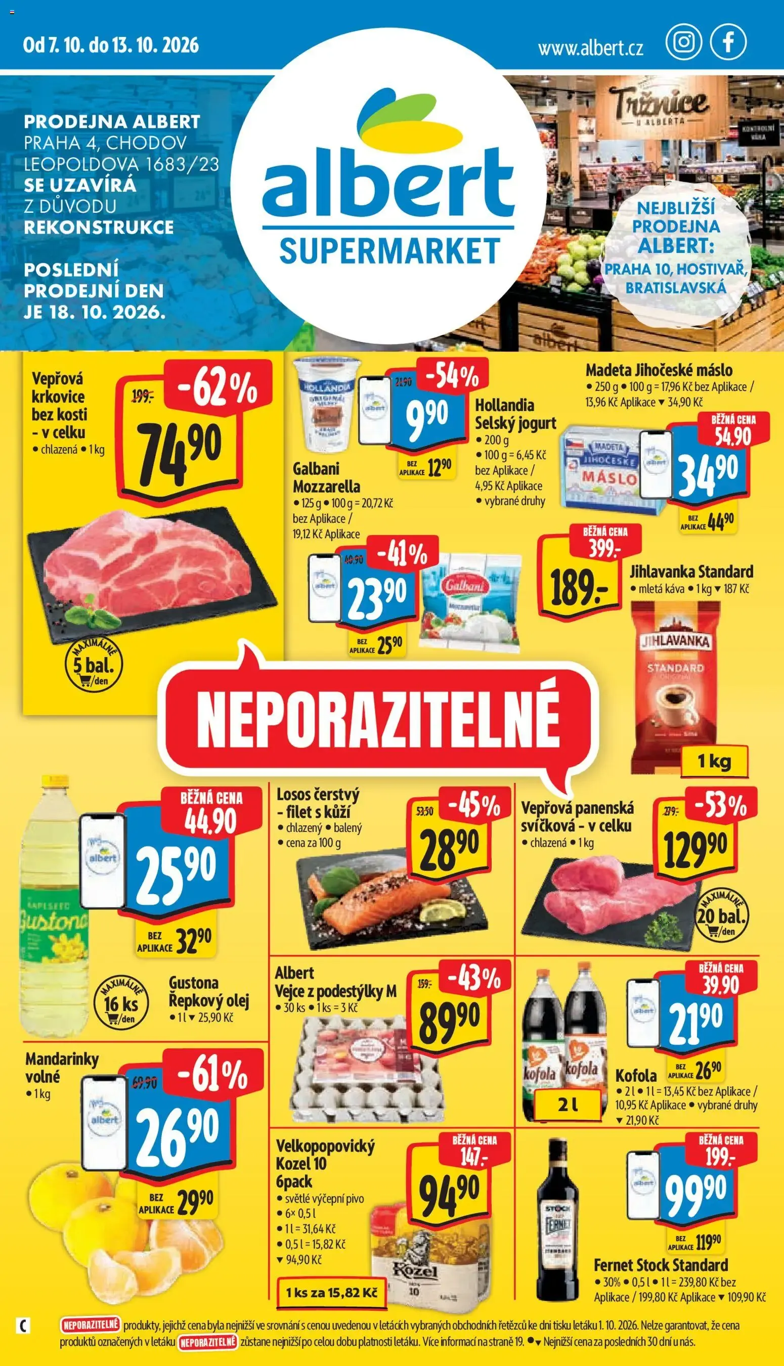 Albert leták - Supermarket Praha 4 od 07.10.2026 - Akční leták - 7. října 13. října 2026 - Page 1