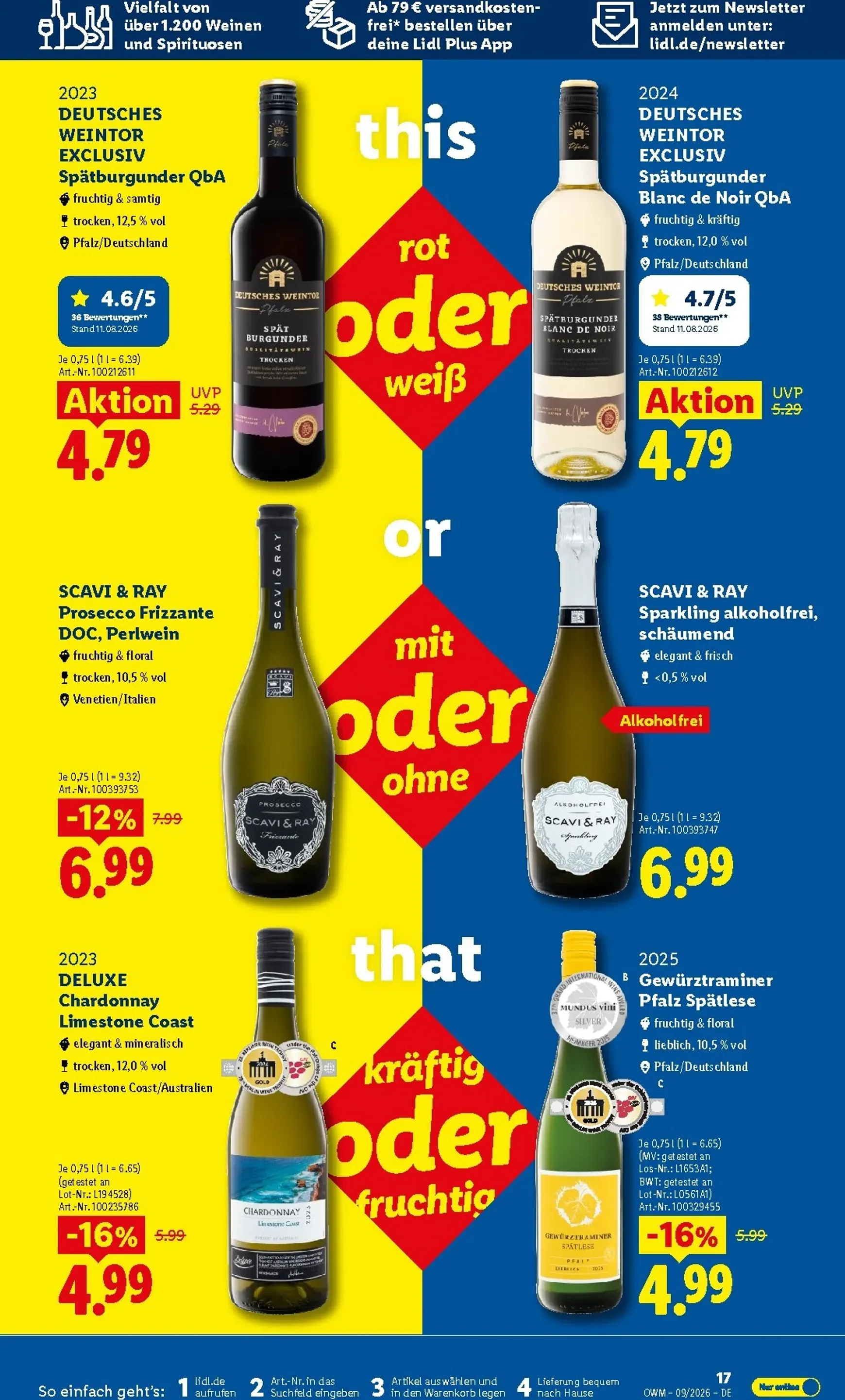 Lidl - Wein & Spirituosen Prospekt – von Dienstag 01.09.2026 bis Mittwoch 30.09.2026 von 1. September bis 30. September 2026 - Prospekt seite 17