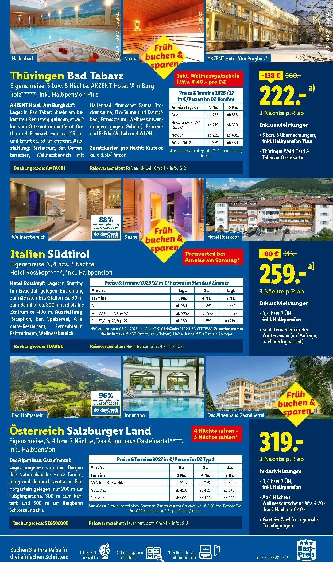 Lidl - Reise-Highlights Prospekt – von Mittwoch 28.10.2026 bis Montag 30.11.2026 von 28. Oktober bis 30. November 2026 - Prospekt seite 9