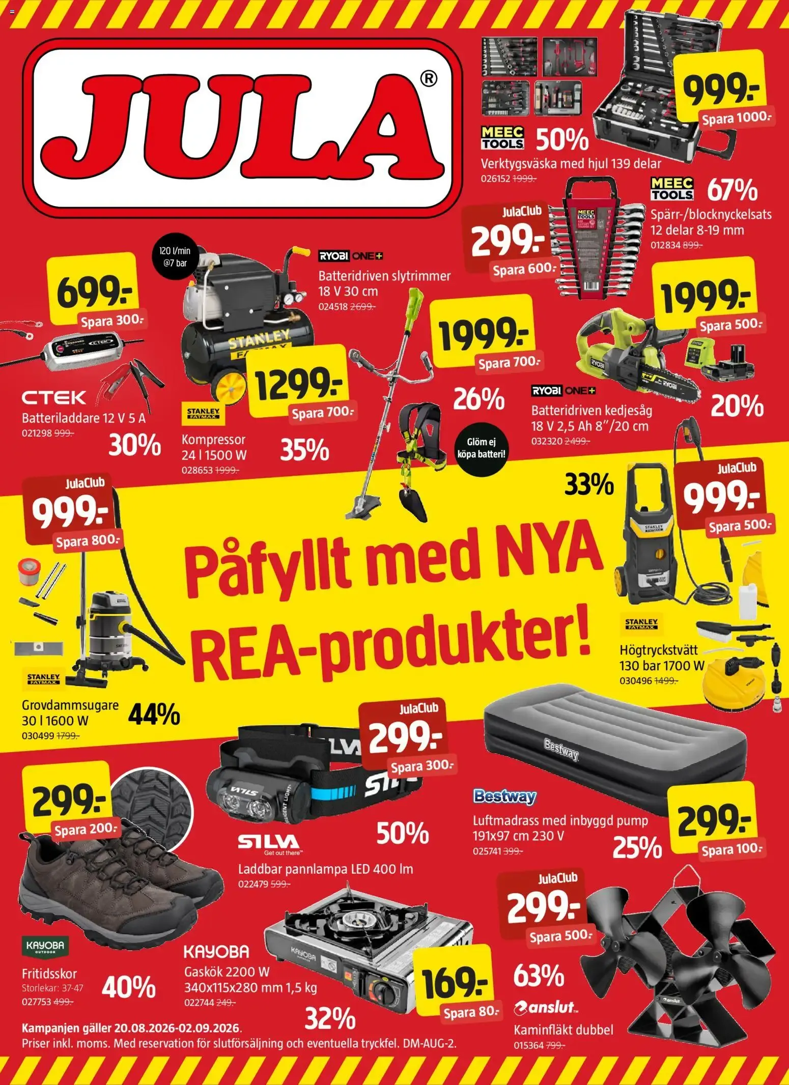 Jula erbjudanden från 20/08/2026 - 02/09/2026 > Reklamblad nuvarande rabatter