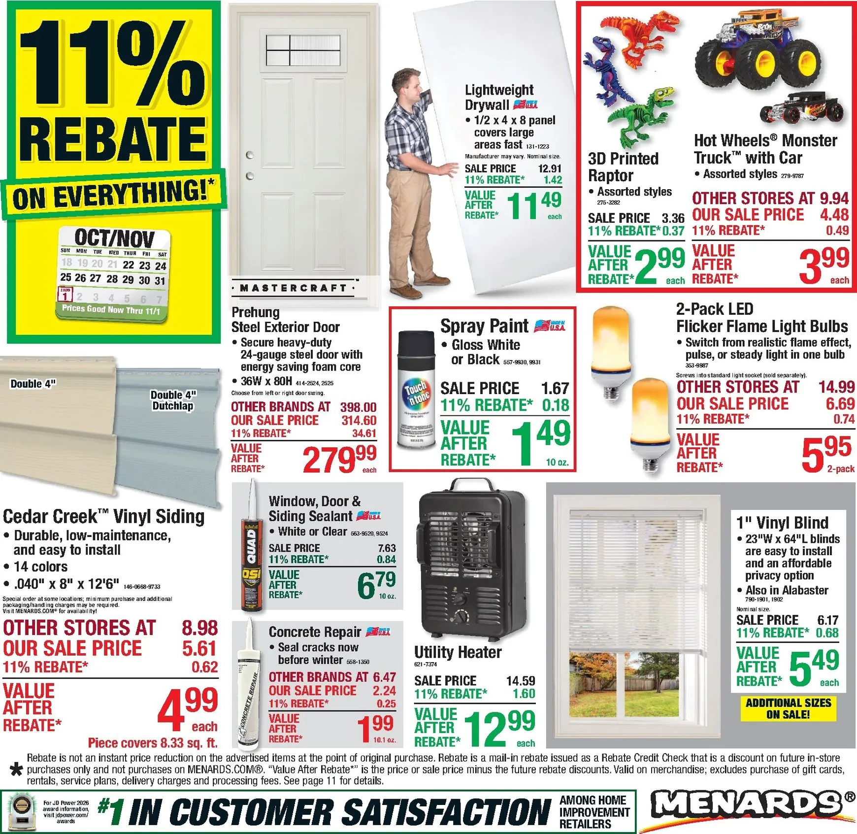 Weekly ad Current Menards leaflet valid from Thursday 10/22/2026 to Sunday 11/01/2026 from October 22 to November 1 2026 - Page 1