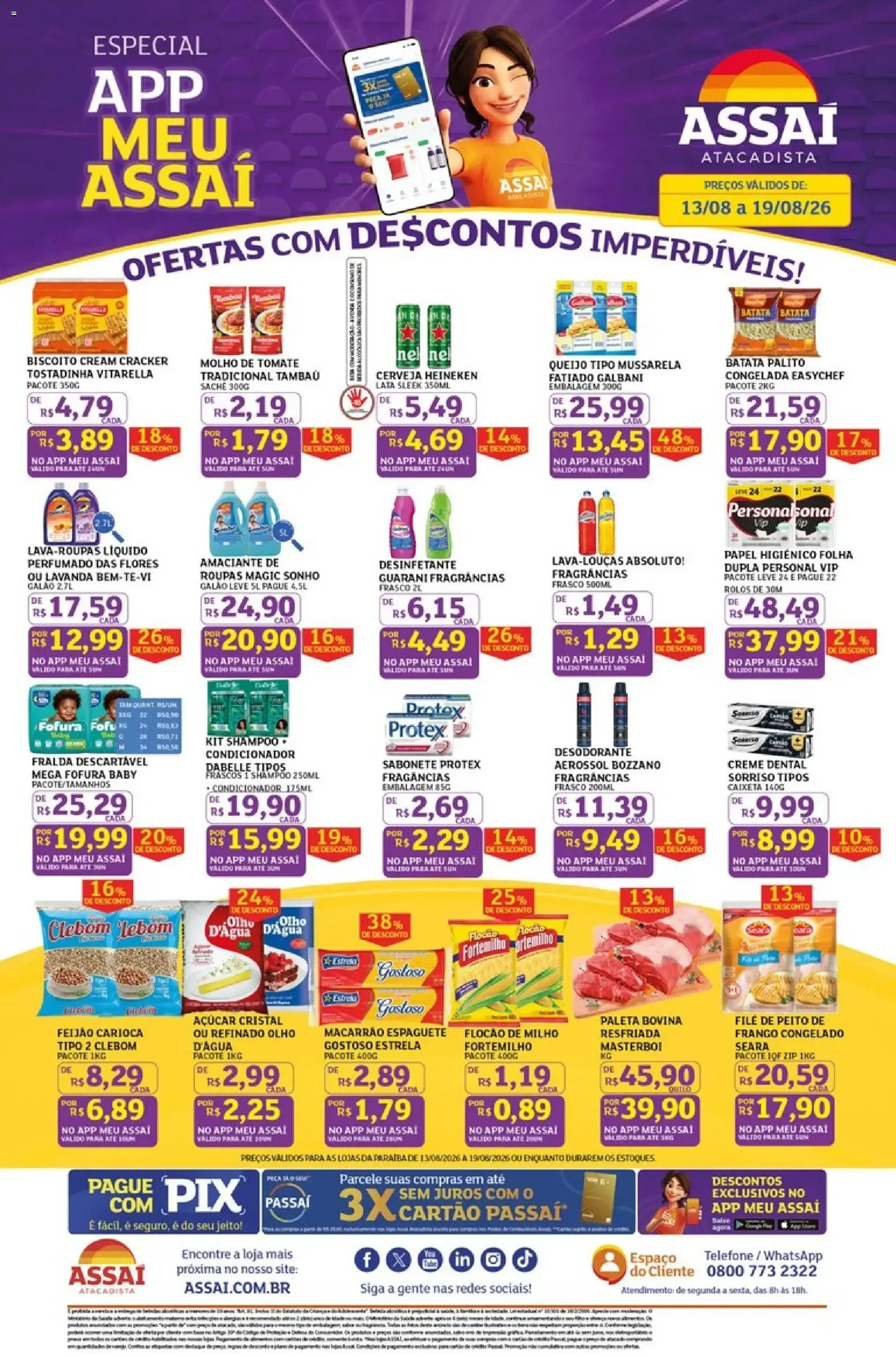 Encarte de Especial App Meu Assaí: Ofertas com Descontos Imperdíveis! 13 de agosto até 19 de agosto 2026 - Pagina 1