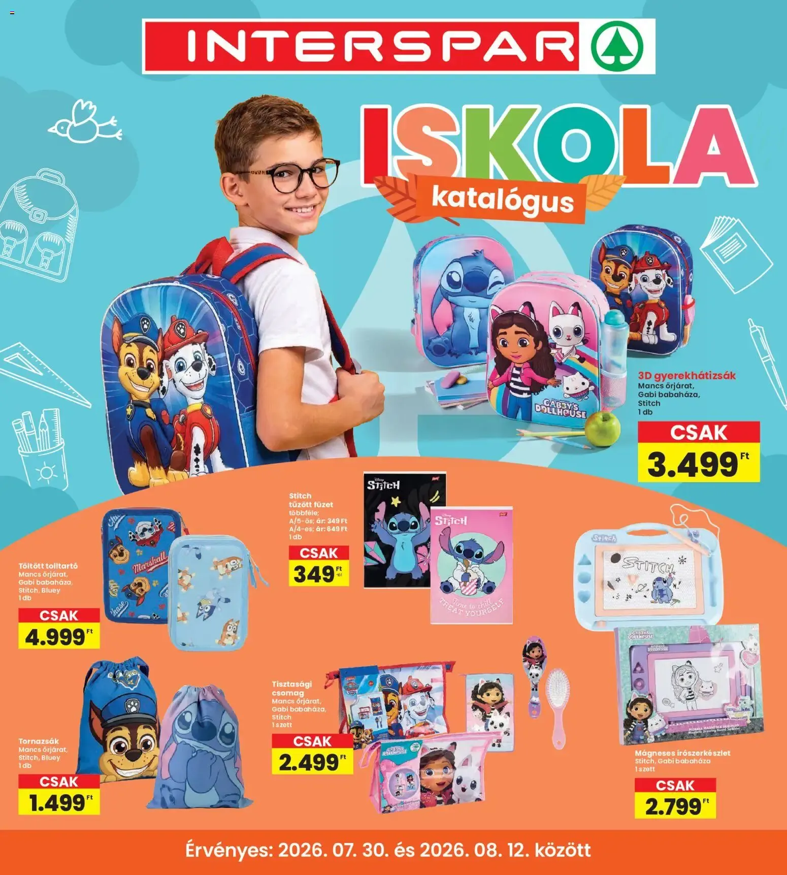 Katalógus Interspar Iskola katalógus - 2026.07.30. -tól/töl > akció, lapozható szórólap 🛍️ július 30.-tól augusztus 12.-ig 2026. - Oldal 1