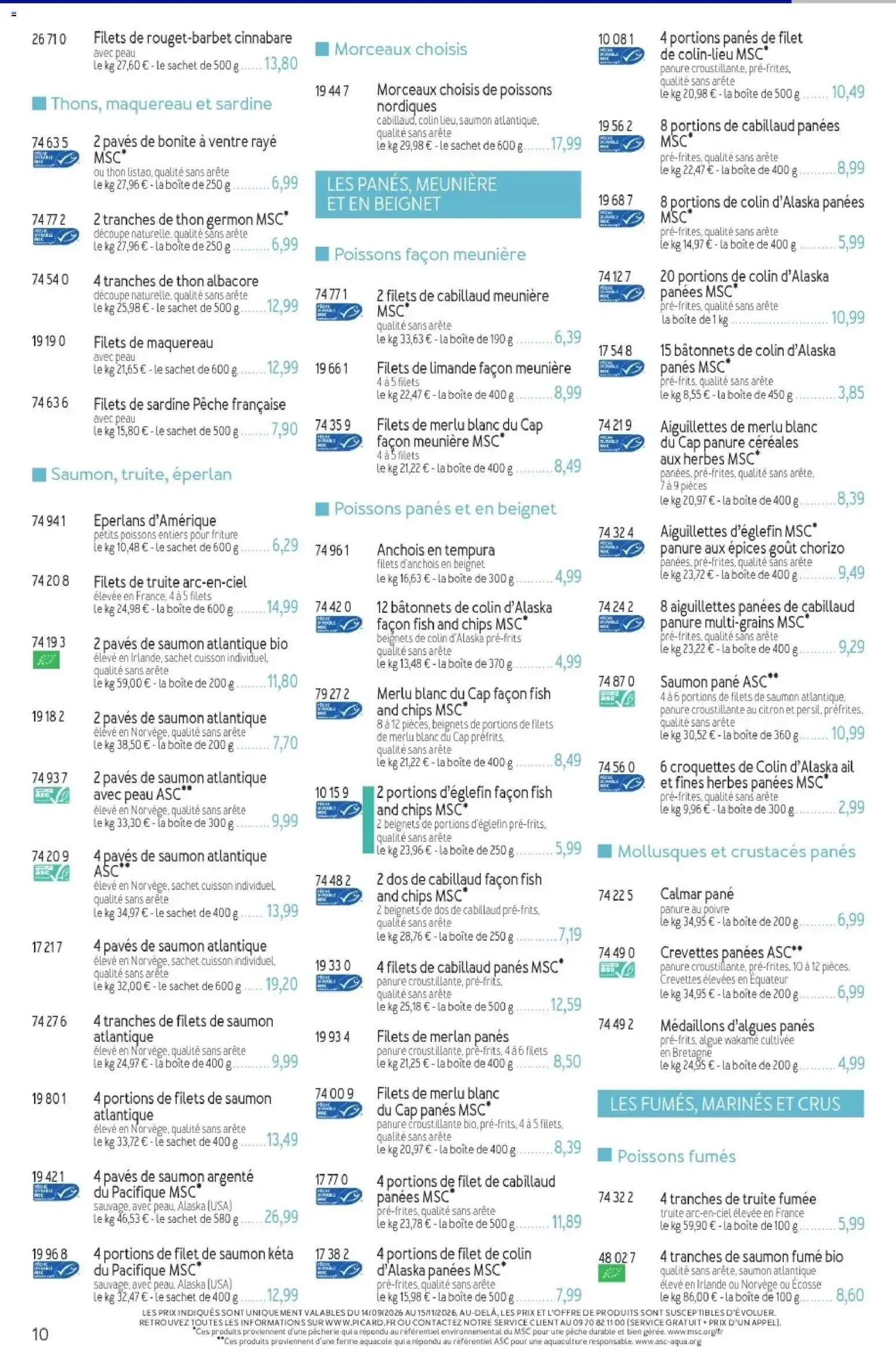 Picard - Catalogue Trimestriel à partir du 14/09/2026 - promo en ligne du 14 septembre au 15 novembre 2026 - Catalogue page 10