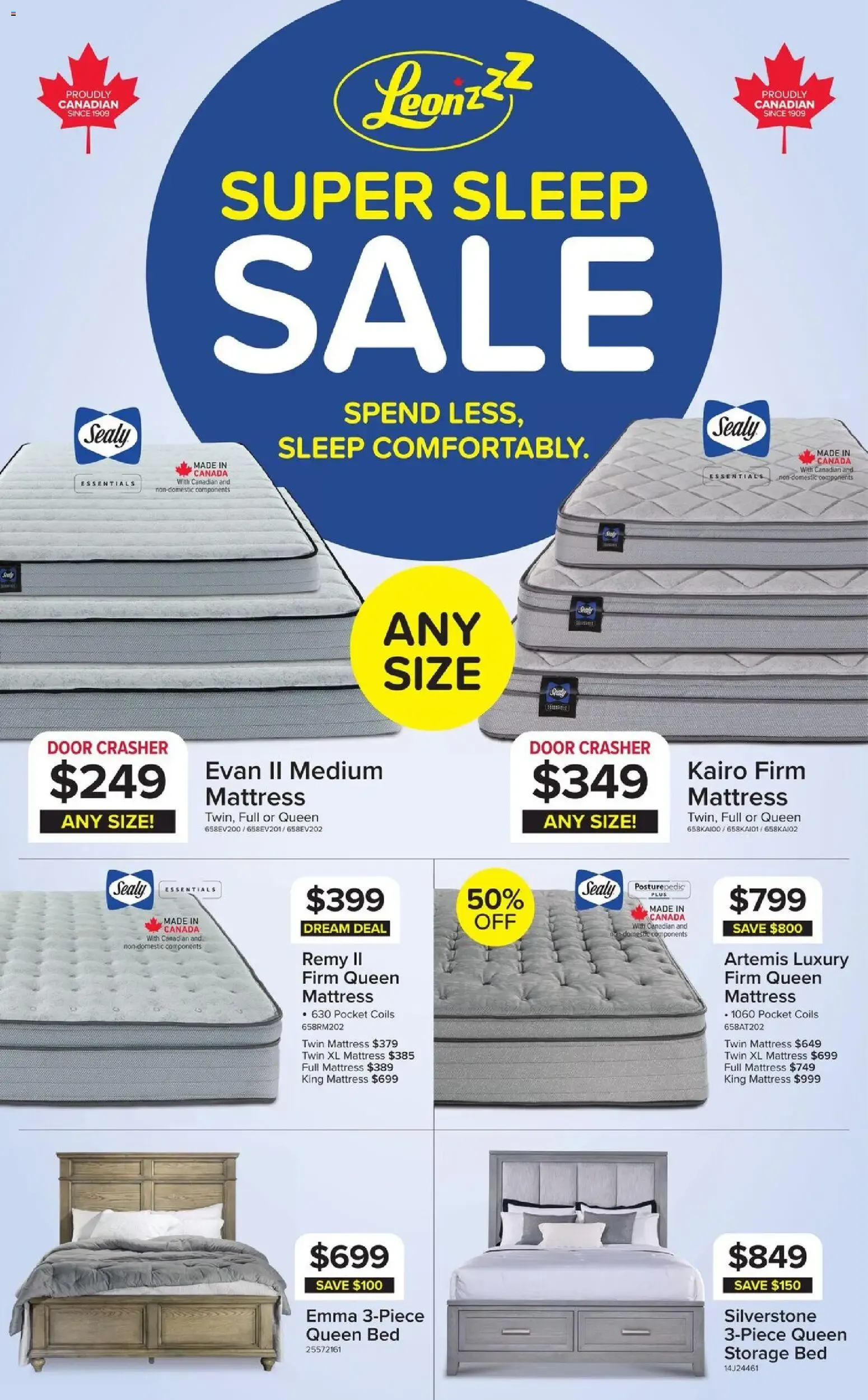 Leon's Super Sleep Sale from September 17 to October 7 2026 - flyer page 1