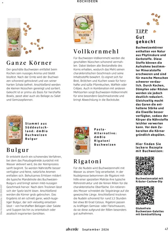 dm Magazin alverde von 1. September bis 30. September 2026 - Prospekt seite 47