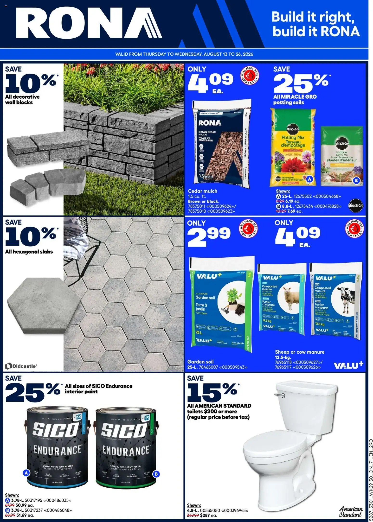 Rona weekly flyer from Aug 13, 2026 > weekly specials & deals from August 13 to August 26 2026 - flyer page 1