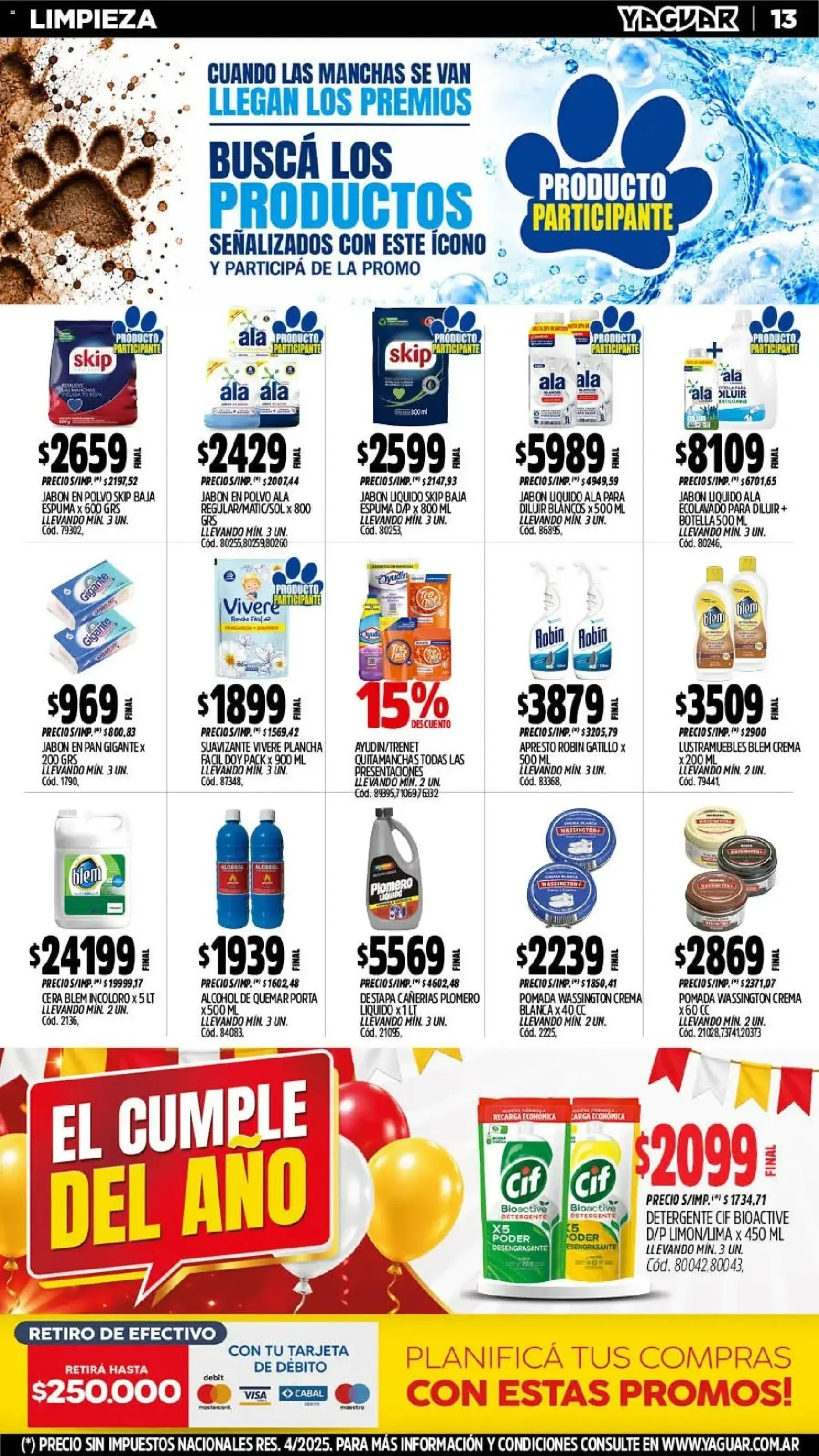 Ofertas de Mayorista Yaguar - El Cumple del Año 19 de octubre al 24 de octubre 2026 - Página 15 del catálogo