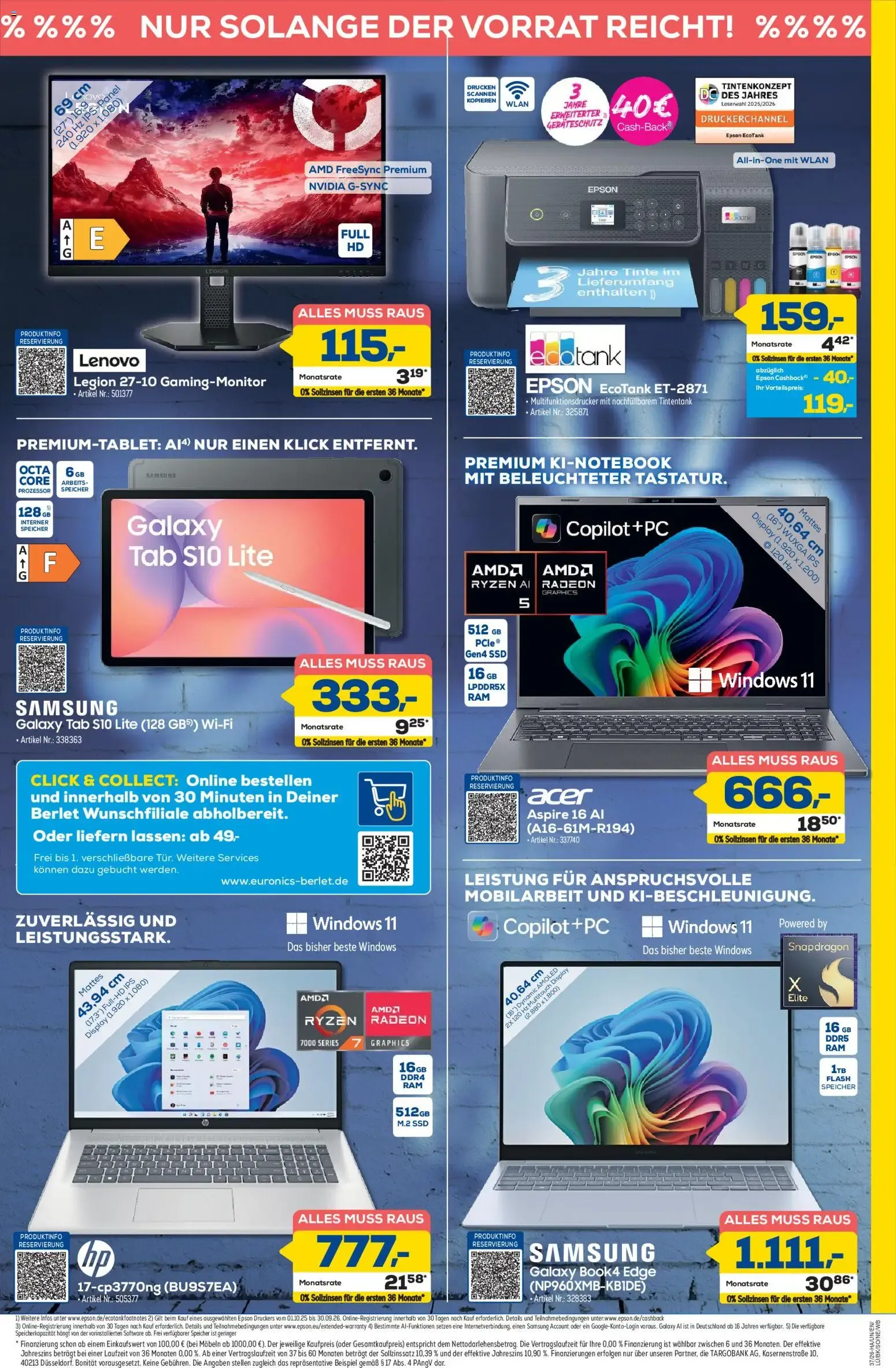 INVENTUR-RÄUMUNG. Euronics Berlet. von 3. September bis 9. September 2026 - Prospekt seite 7