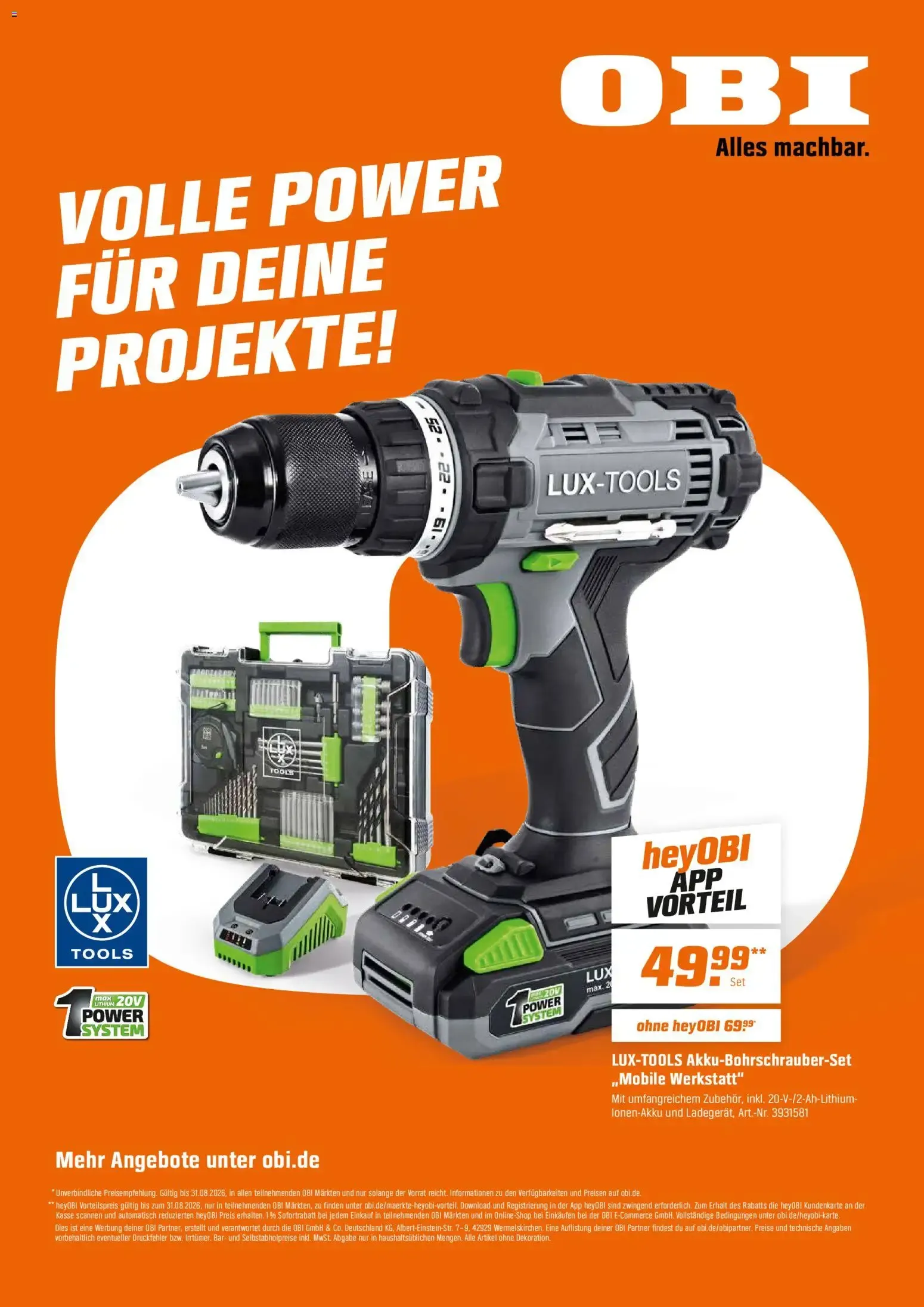 OBI Ausgabe August 2026 von 1. August bis 31. August 2026 - Prospekt seite 12