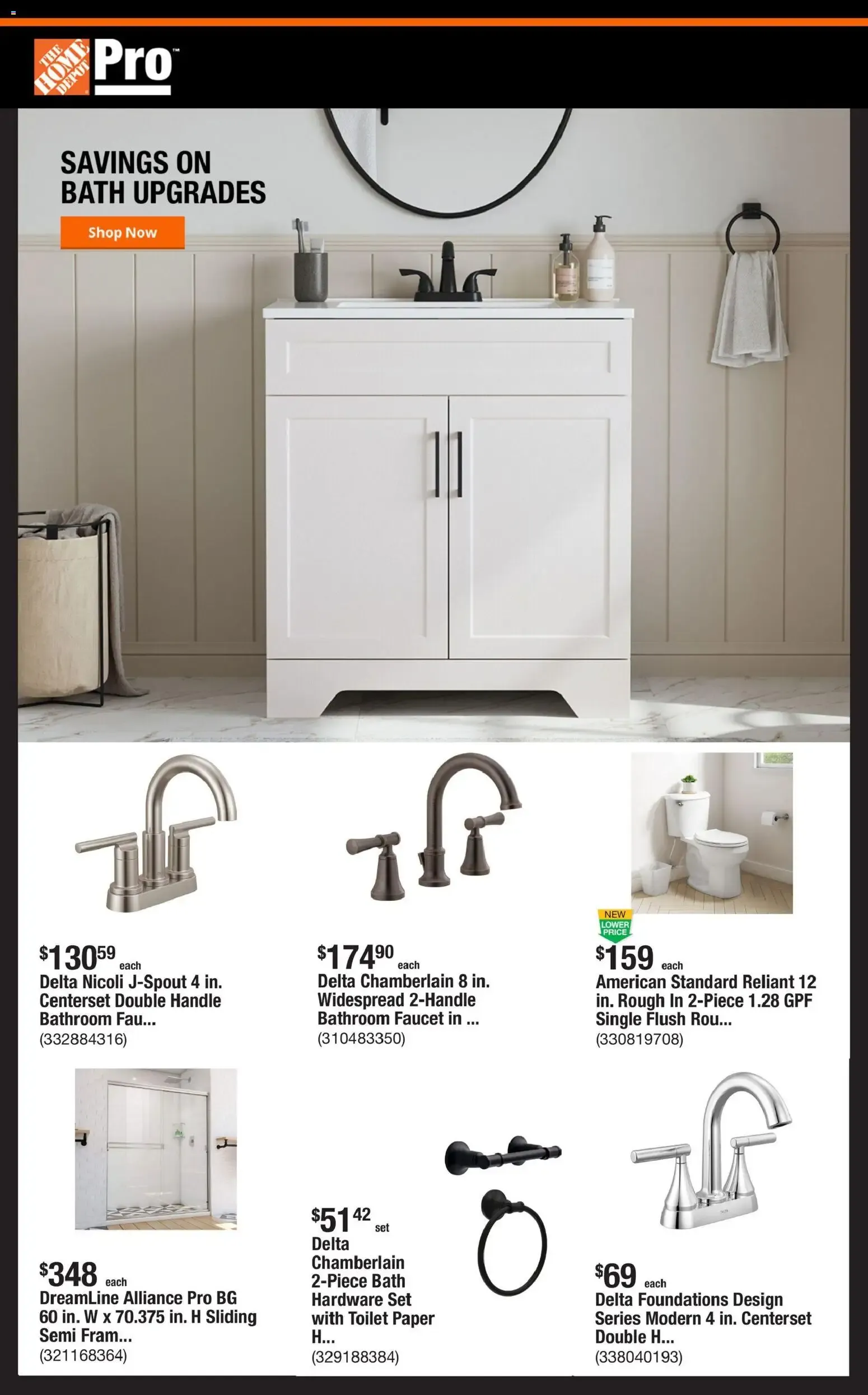Home Depot Pro: Savings on Bath Upgrades