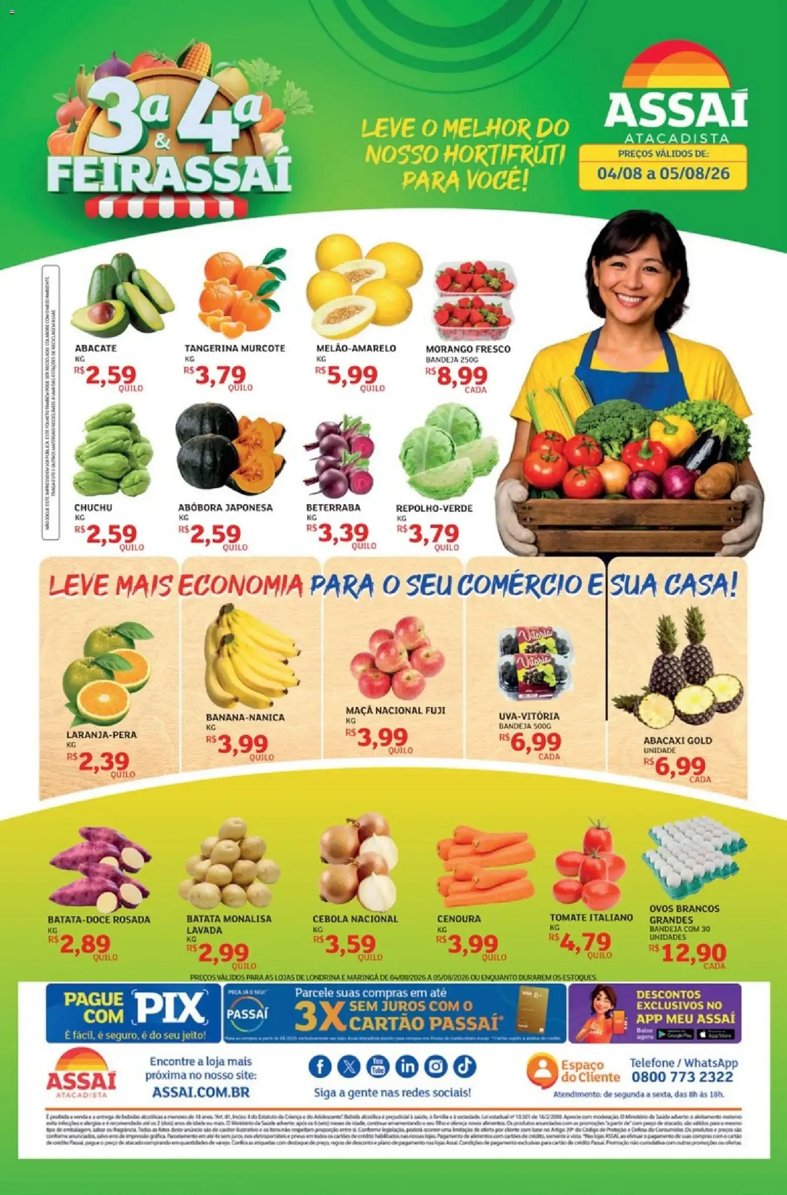 Encarte de Assaí Atacadista: 3ª e 4ª FeiraSSaí 4 de agosto até 5 de agosto 2026 - Pagina 1