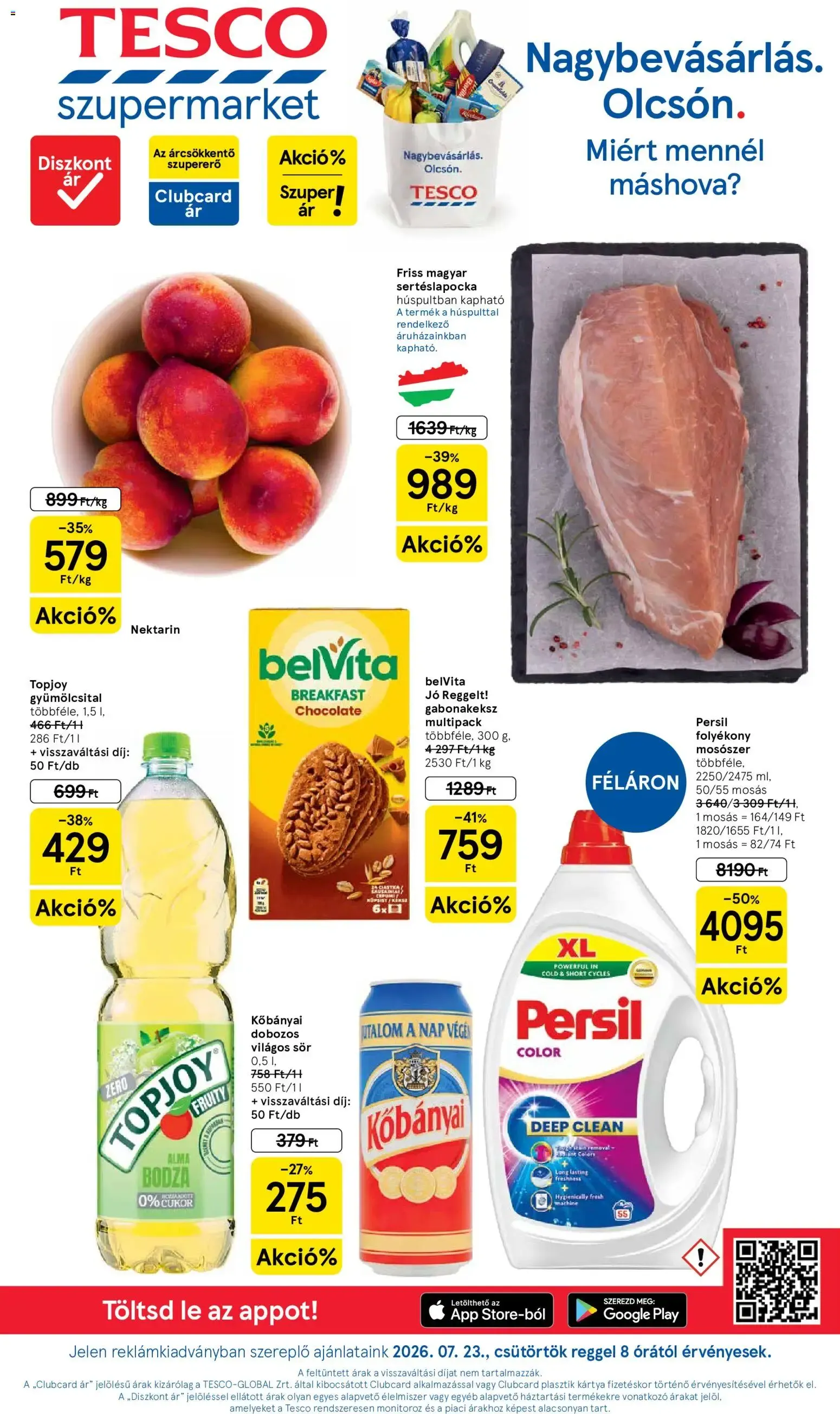 Tesco Szupermarket akciós újság - 2026.07.23.-tól - online