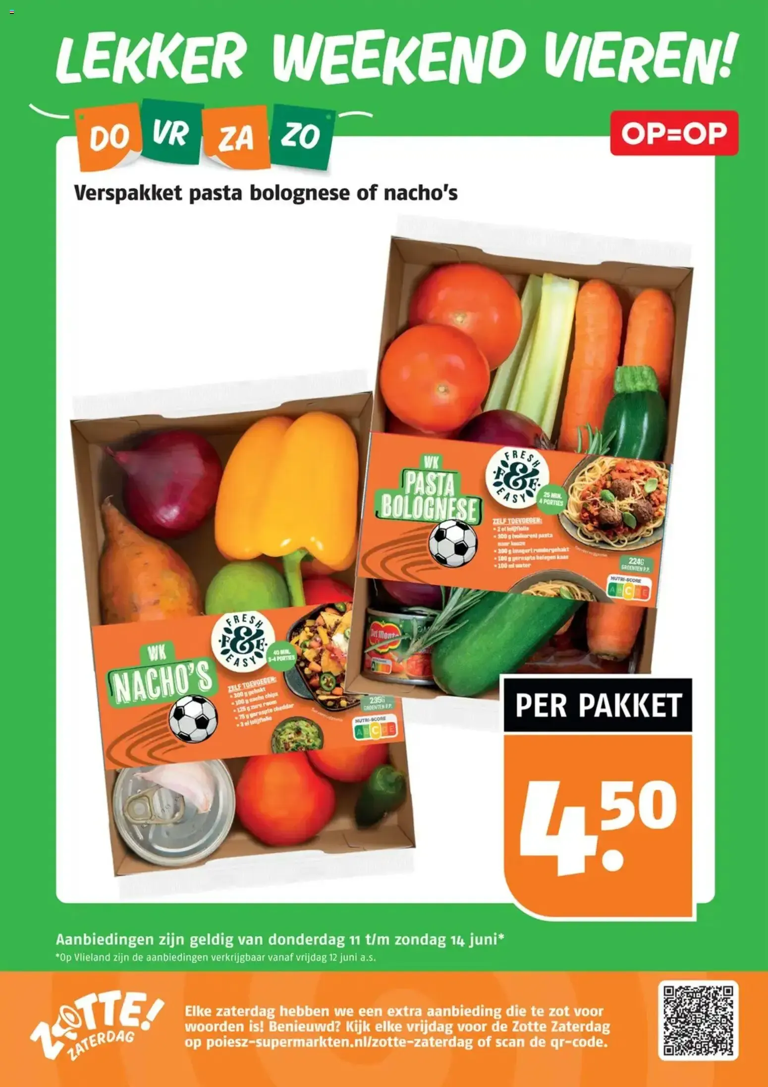 Lekker Weekend Vieren! Verspakket Pasta Bolognese of Nacho's van 11 juni tot 14 juni 2026 - Folder pagina 1