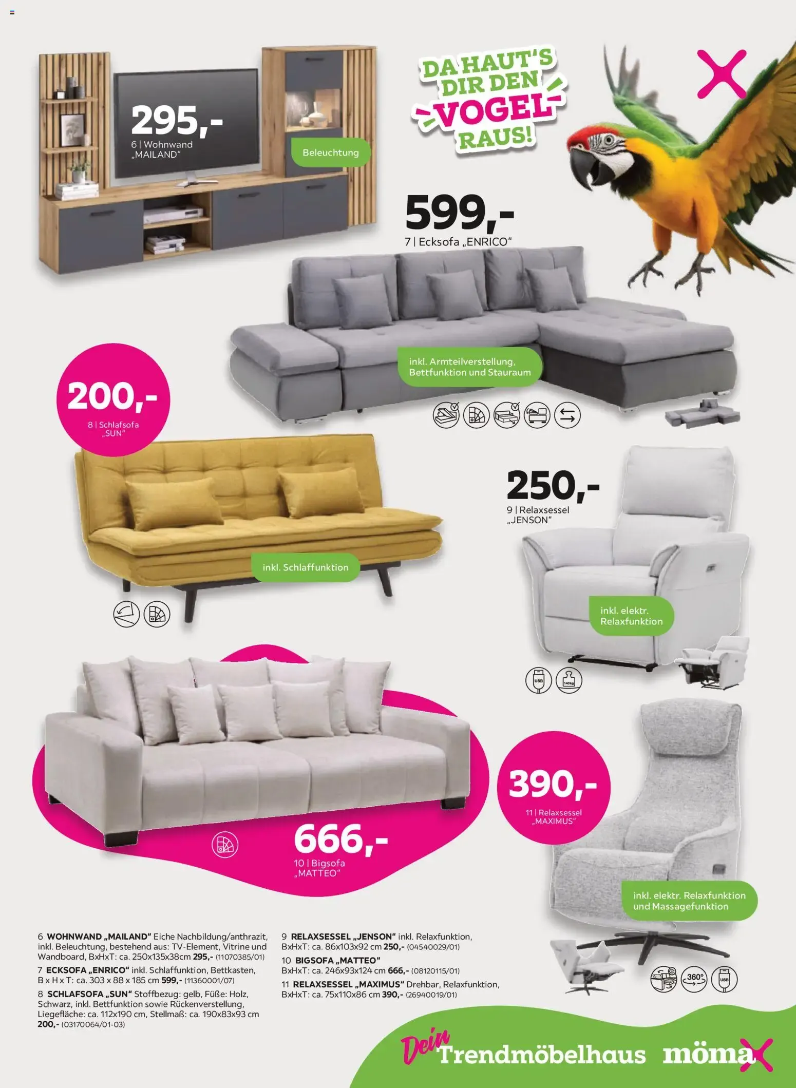 Mömax: Bei den Trends haut's dir den VOGEL raus! 20% Trendbonus sparen von 28. September bis 5. Oktober 2026 - Prospekt seite 3