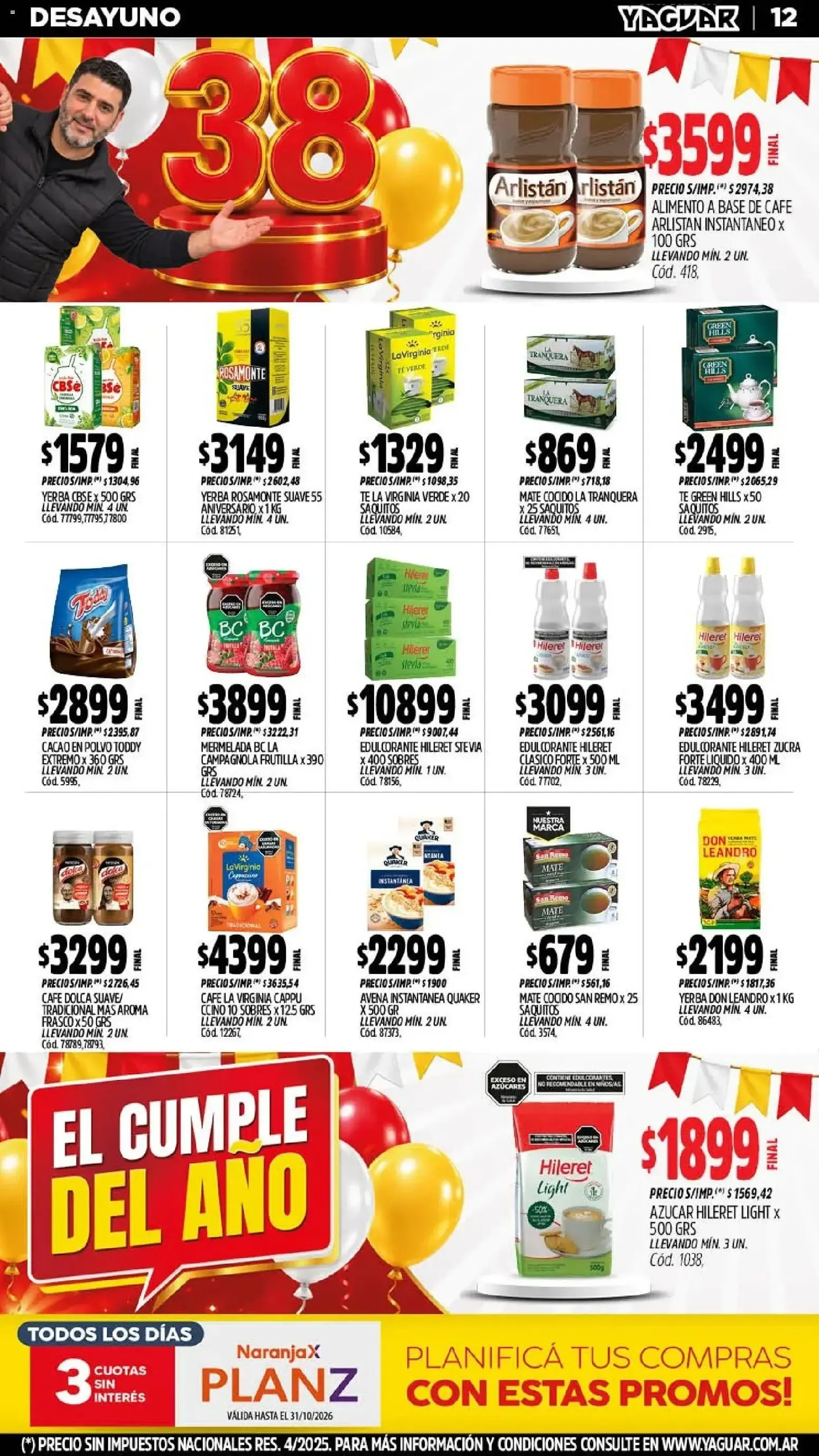 Ofertas de Mayorista Yaguar - El Cumple del Año 38 - Ofertas para Chaco 5 de octubre al 10 de octubre 2026 - Página 9 del catálogo