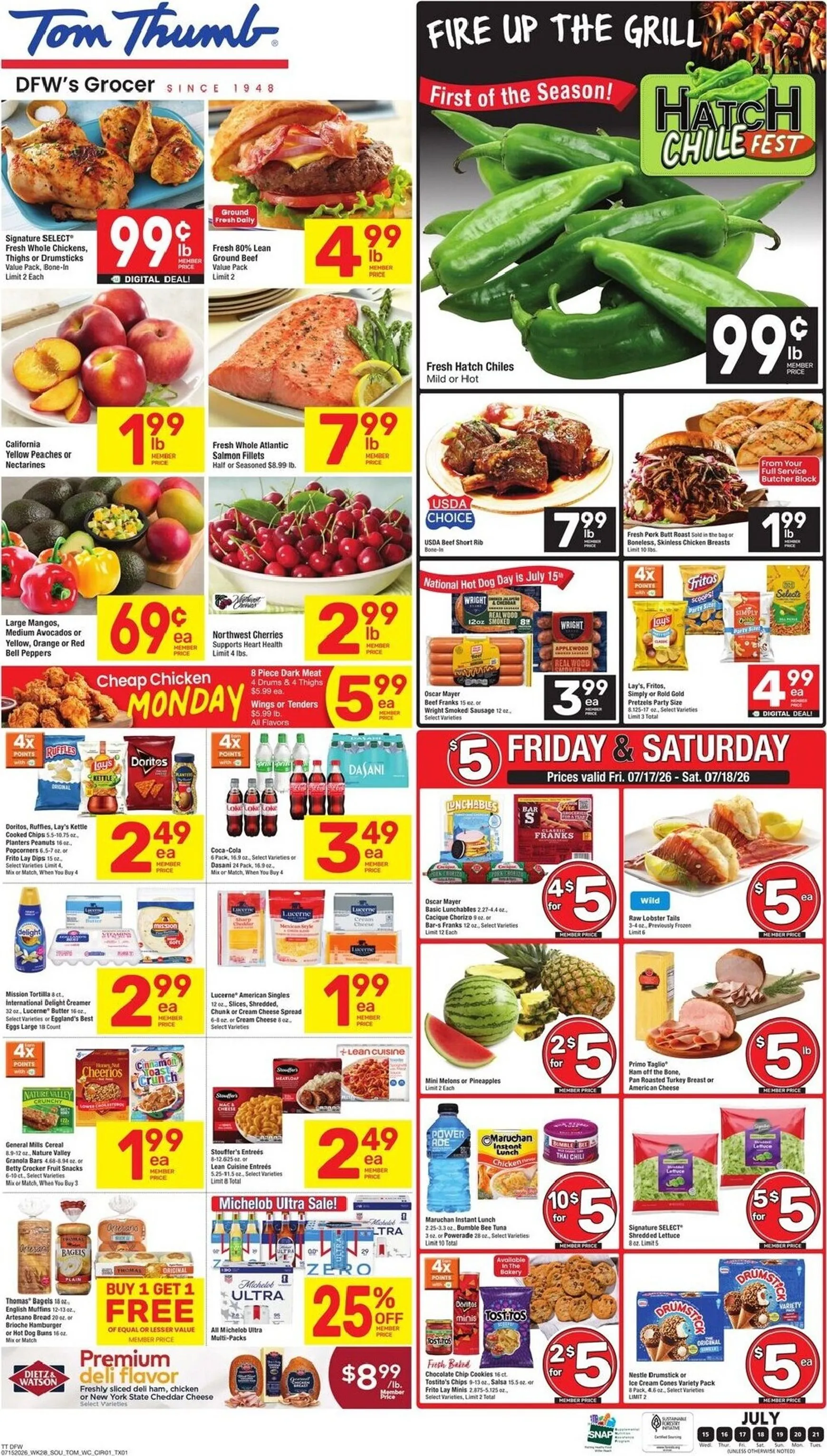Weekly ad Current Tom Thumb leaflet valid from Wednesday 07/15/2026 to Tuesday 07/21/2026 from July 15 to July 21 2026 - Page 1