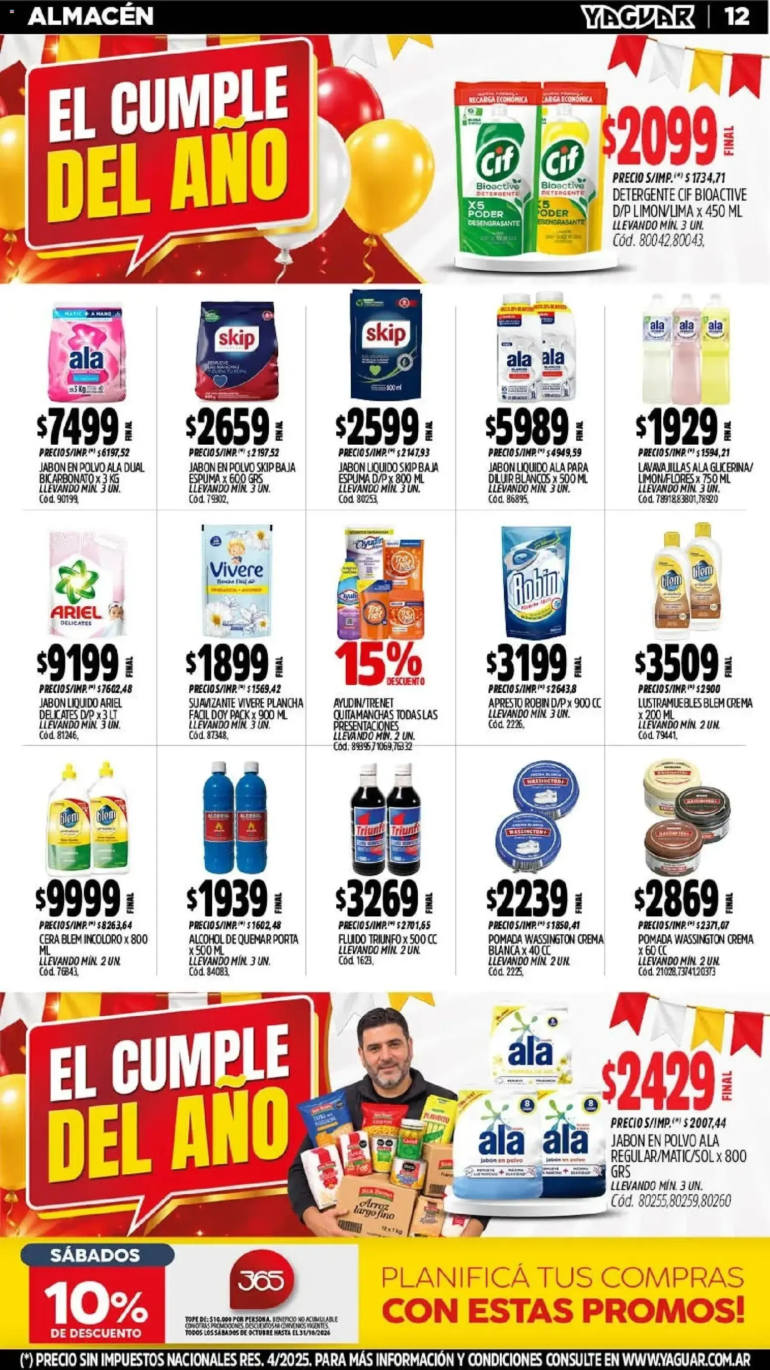 Ofertas de Mayorista Yaguar - El Cumple del Año 38 19 de octubre al 24 de octubre 2026 - Página 15 del catálogo