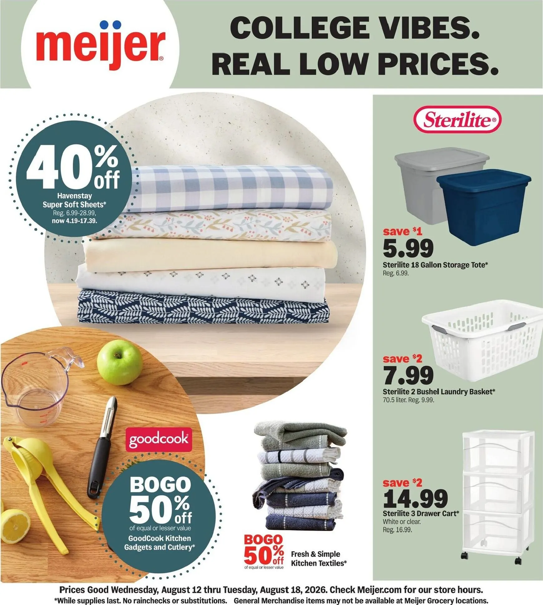 Weekly ad Future Meijer - College vibes flyer valid from Wednesday 08/12/2026 to Tuesday 08/18/2026 from August 12 to August 18 2026 - Page 1
