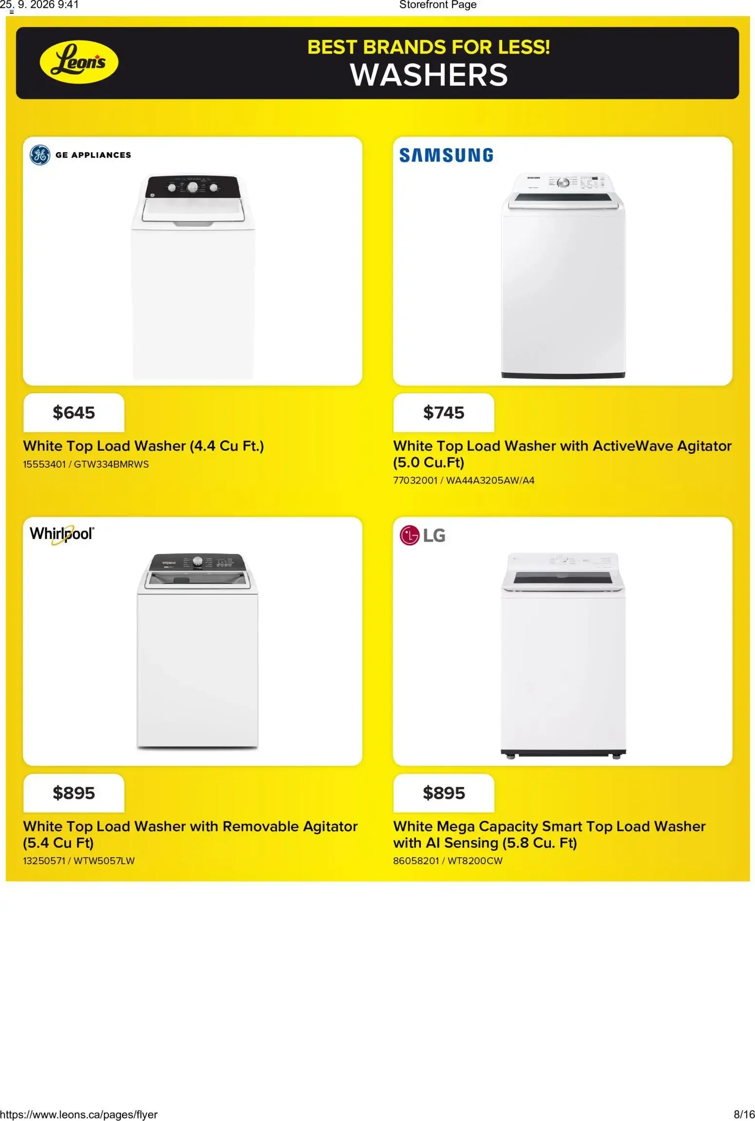 Leon's flyer - BBFL Appliances from Sep 24, 2026 > weekly specials & deals from September 24 to September 30 2026 - flyer page 8