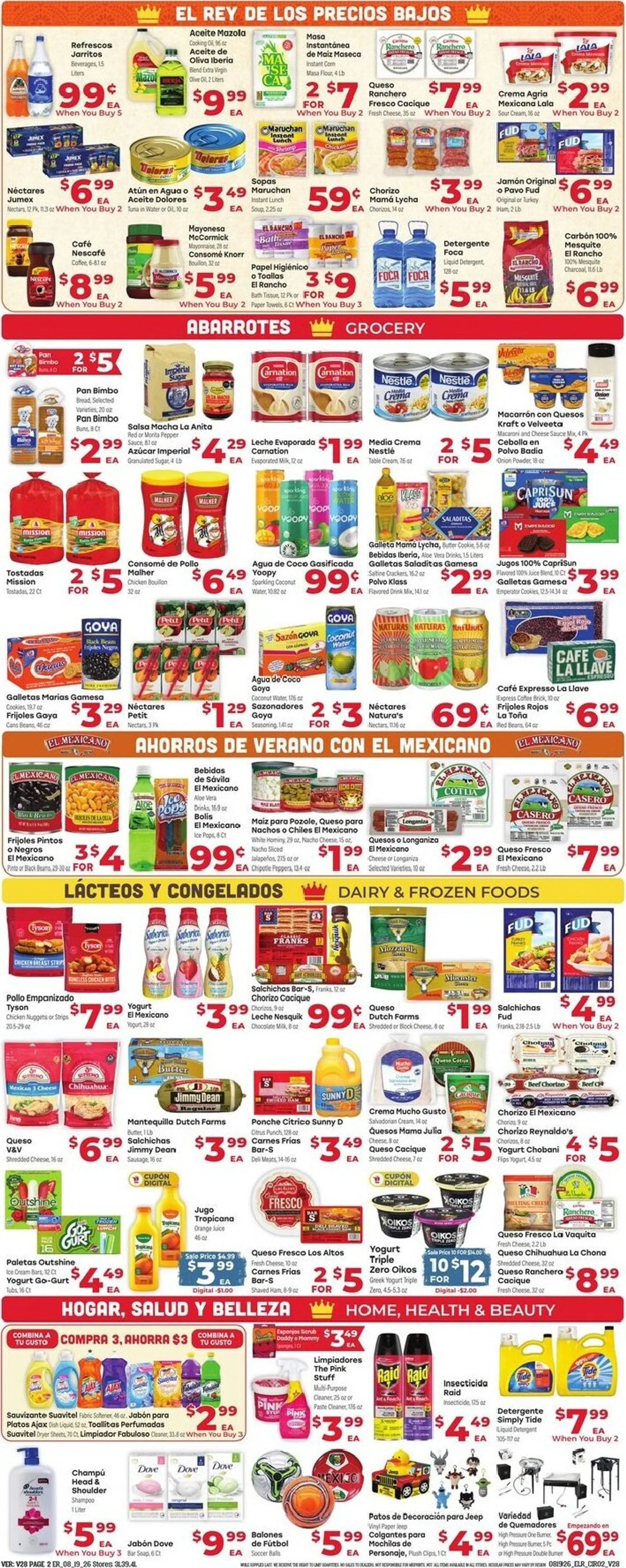 Weekly promotion El Rancho - Los Favoritos del Verano spanning from August 19 to August 25 2026 - Page 2 for Catalogue 365