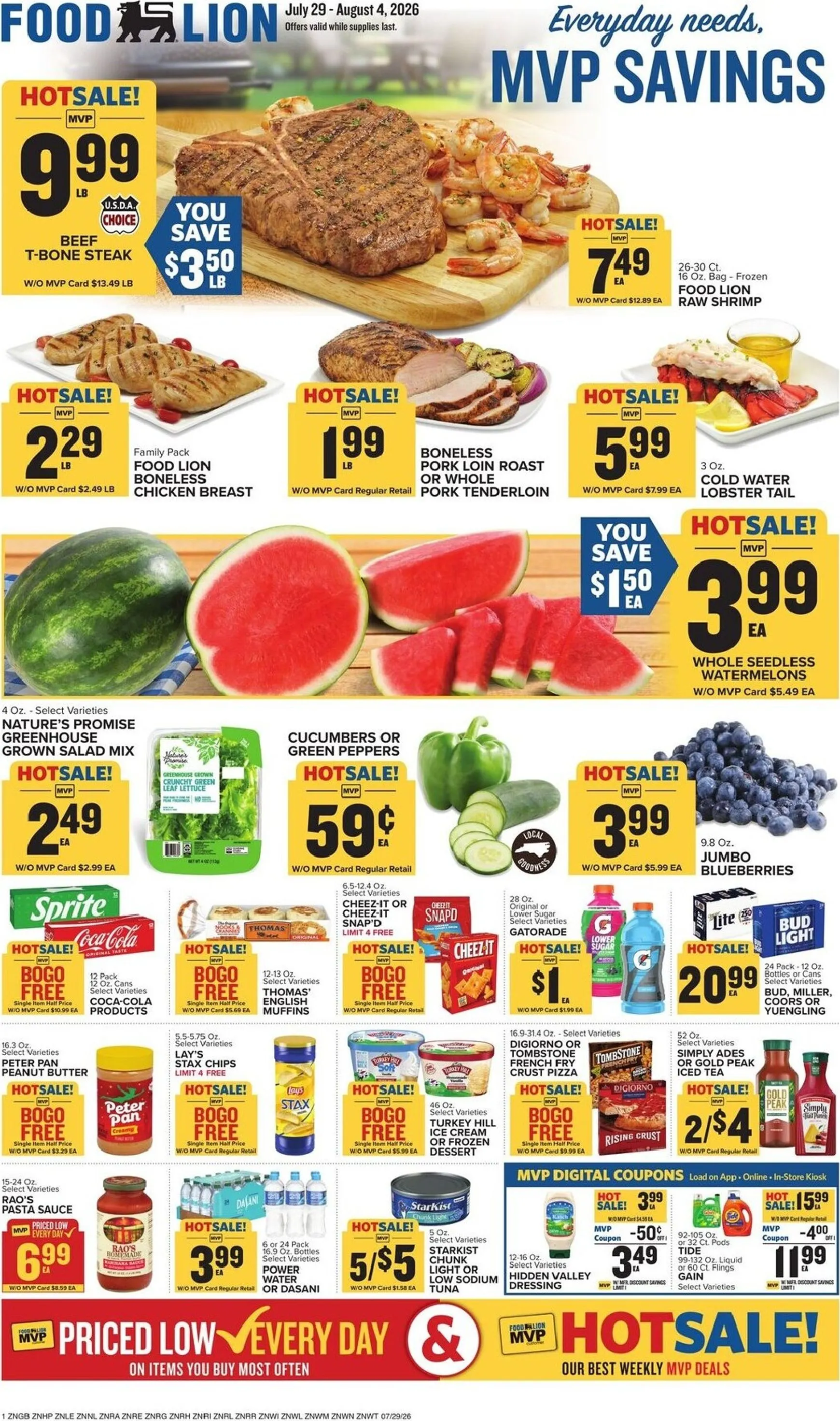 Current Food Lion leaflet valid from Wednesday 07/29/2026 to Tuesday 08/04/2026