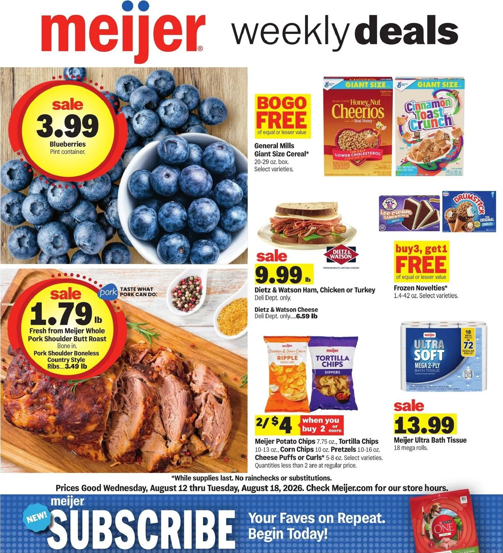 Current Meijer leaflet valid from Wednesday 08/12/2026 to Tuesday 08/18/2026