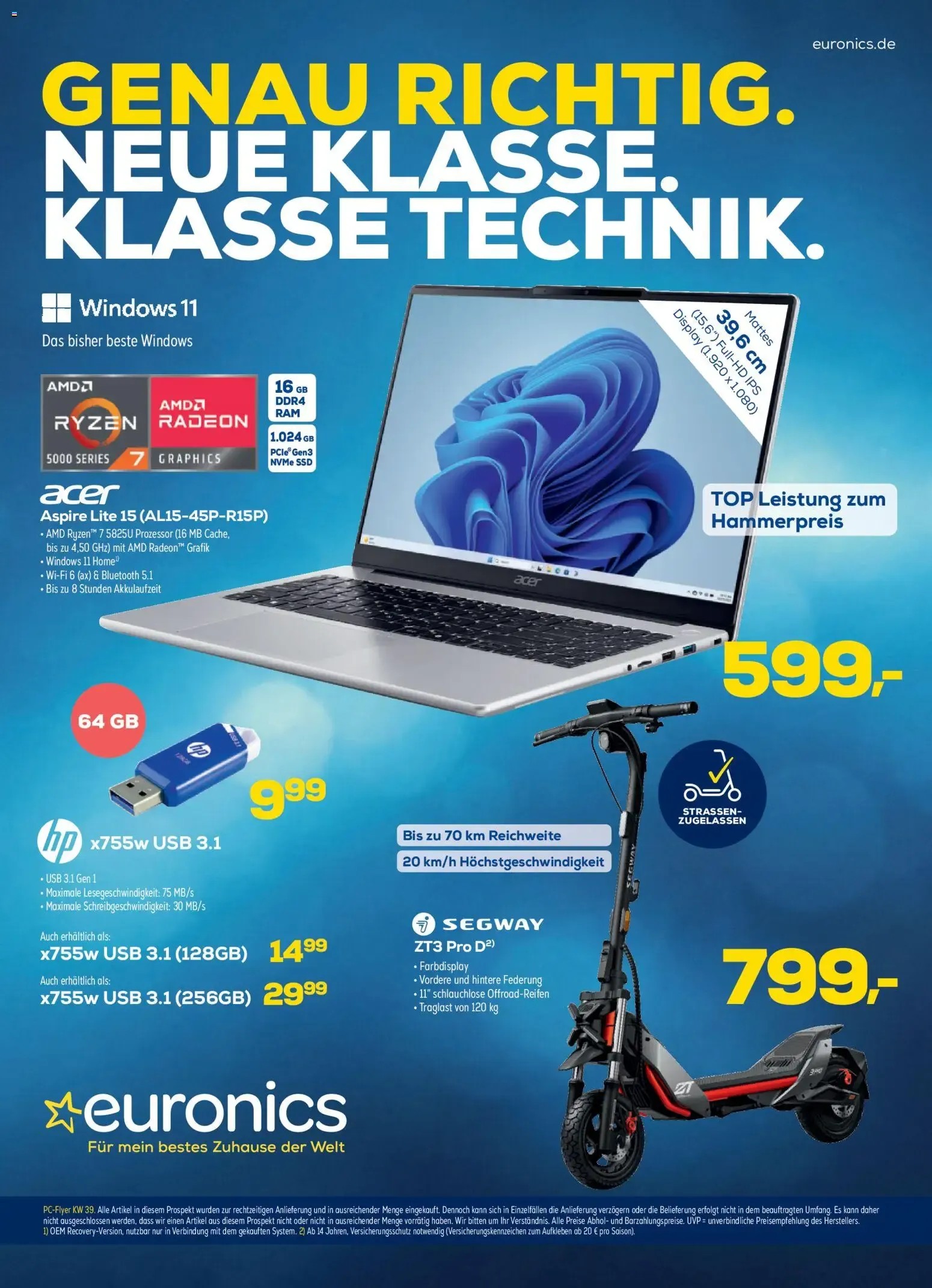 Euronics PC-Flyer KW 39 von 23. September bis 4. Oktober 2026 - Prospekt seite 1