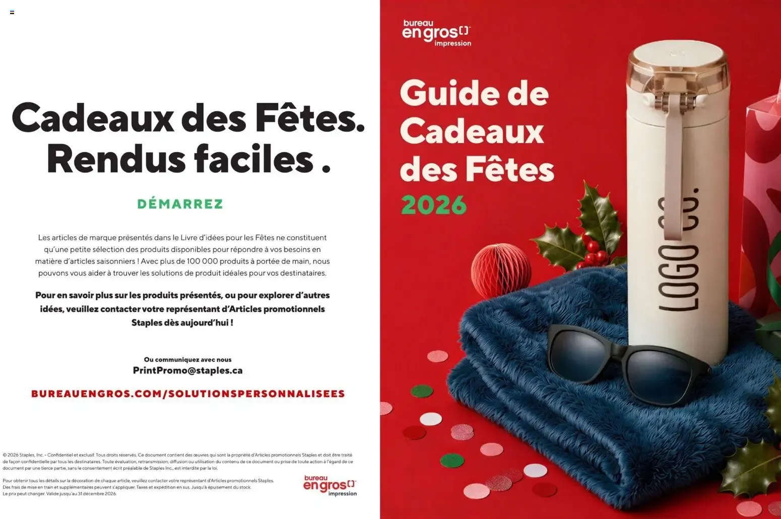 Guide de Cadeaux des Fêtes 2026 from September 10 to December 31 2026 - flyer page 1