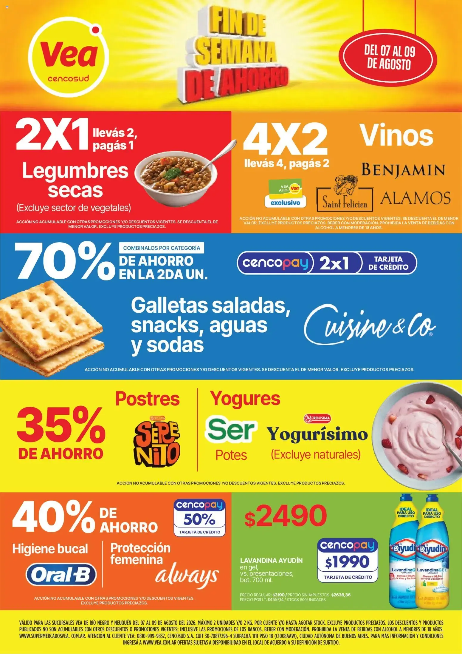 Ofertas de Vea - Volante fin de semana Patagonia del 07/08/2026 - 09/08/2026 7 de agosto al 9 de agosto 2026 - Página 1 del catálogo