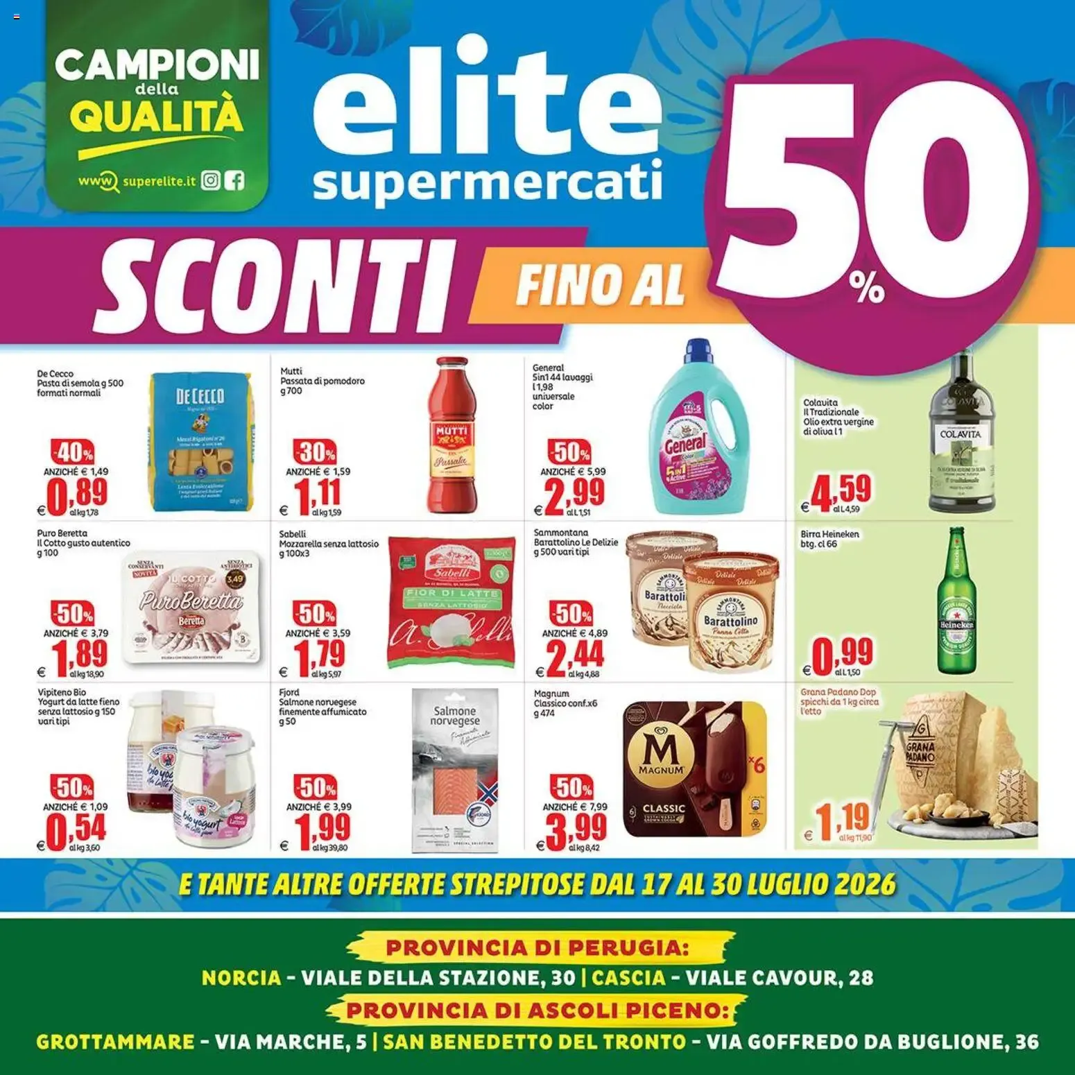 Elite Supermercati SCONTI FINO AL 50% da 17 luglio a 30 luglio di 2026 - Pagina del volantino 1