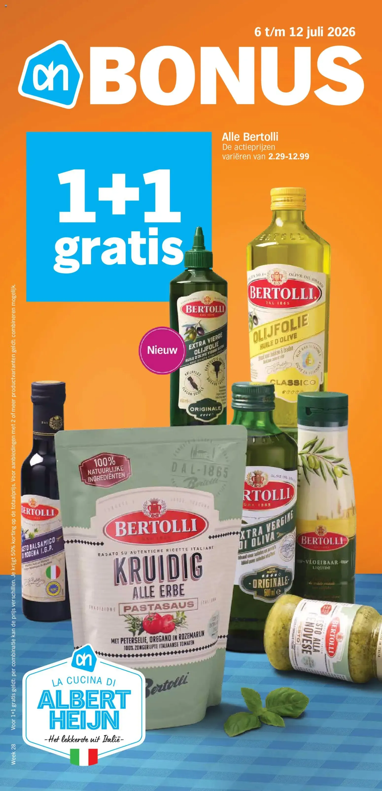 Albert Heijn Bonus: 1+1 gratis en productos Bertolli