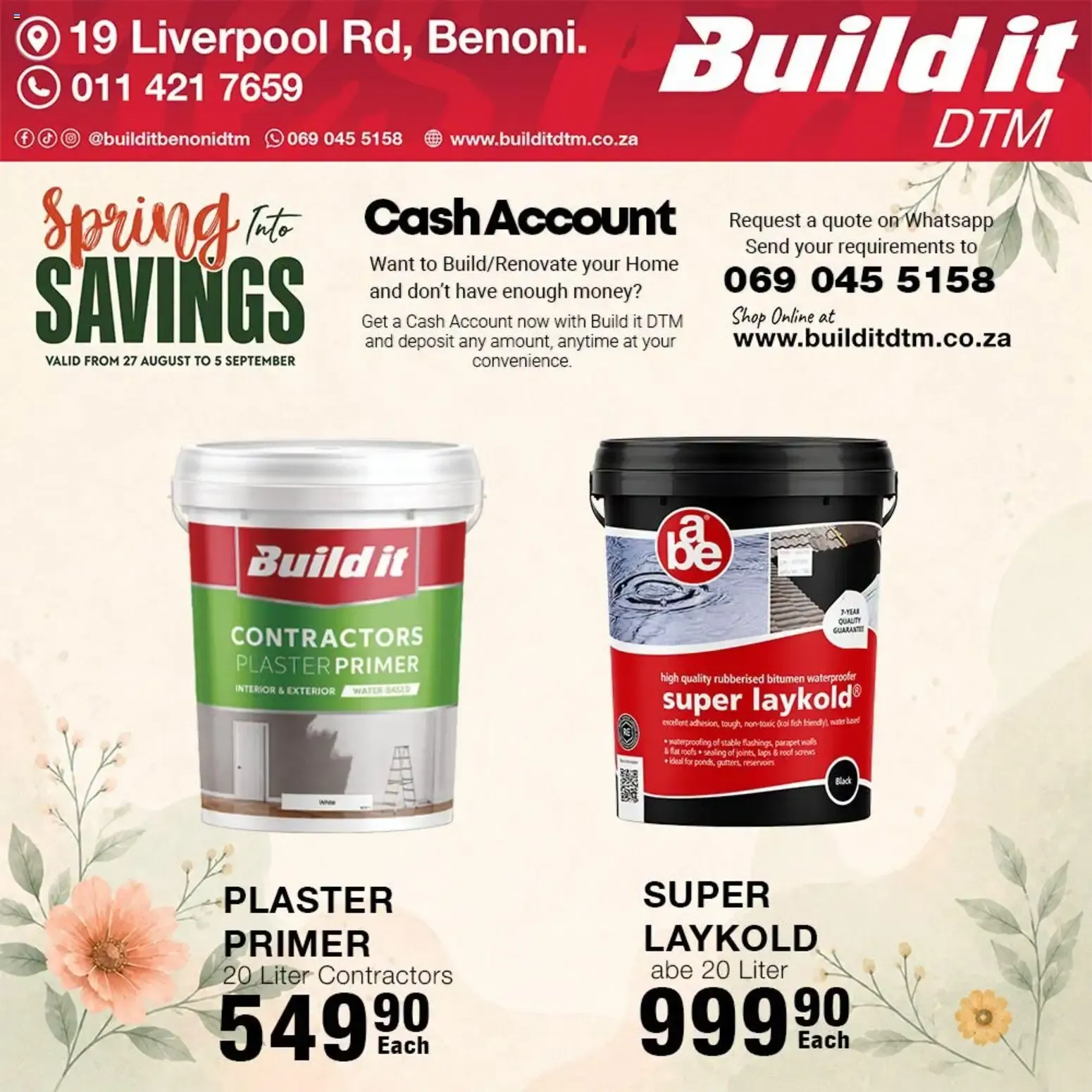 Build it DTM - Spring Savings
