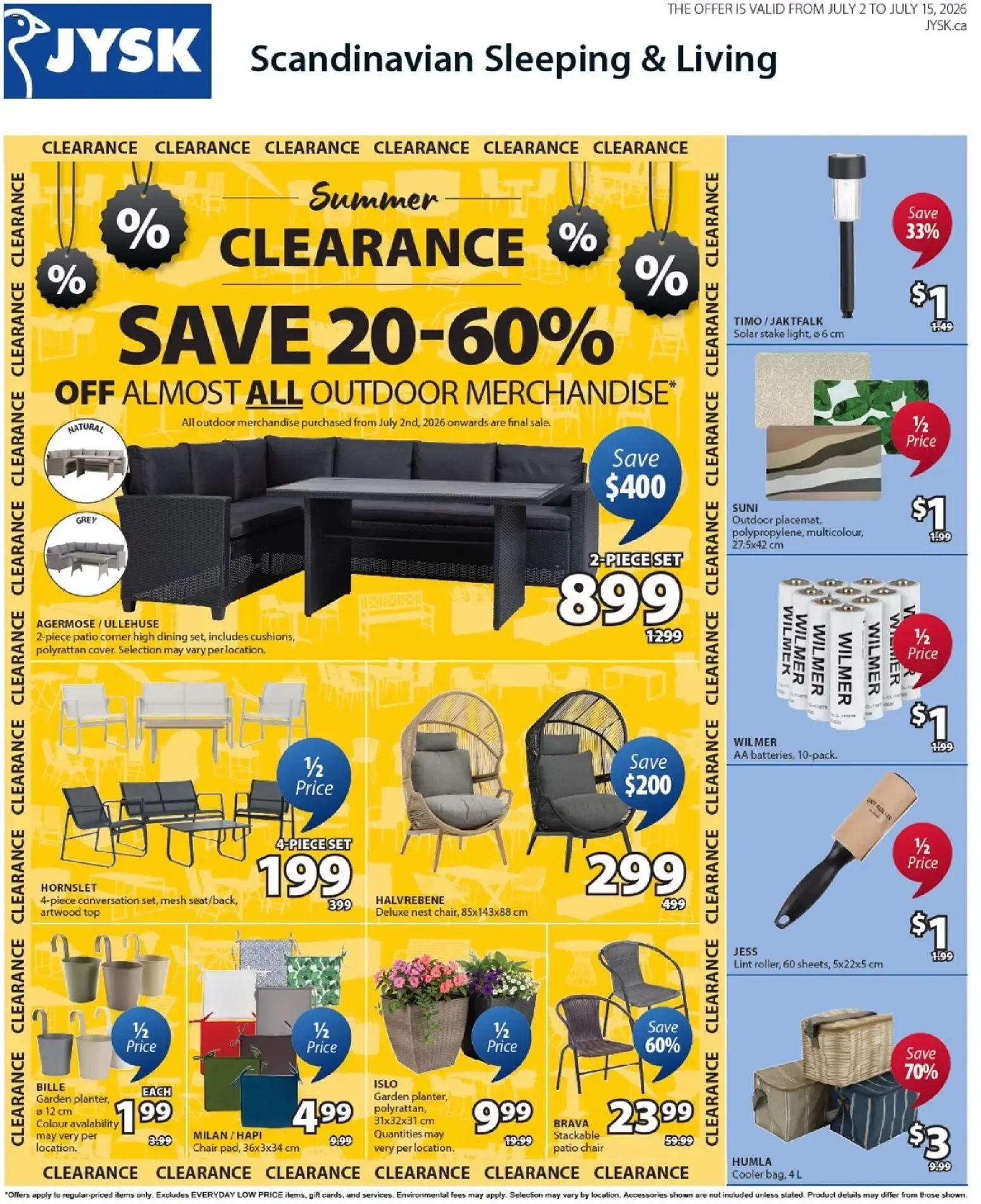 JYSK weekly flyer from Jul 2, 2026 > weekly specials & deals from July 2 to July 15 2026 - flyer page 1