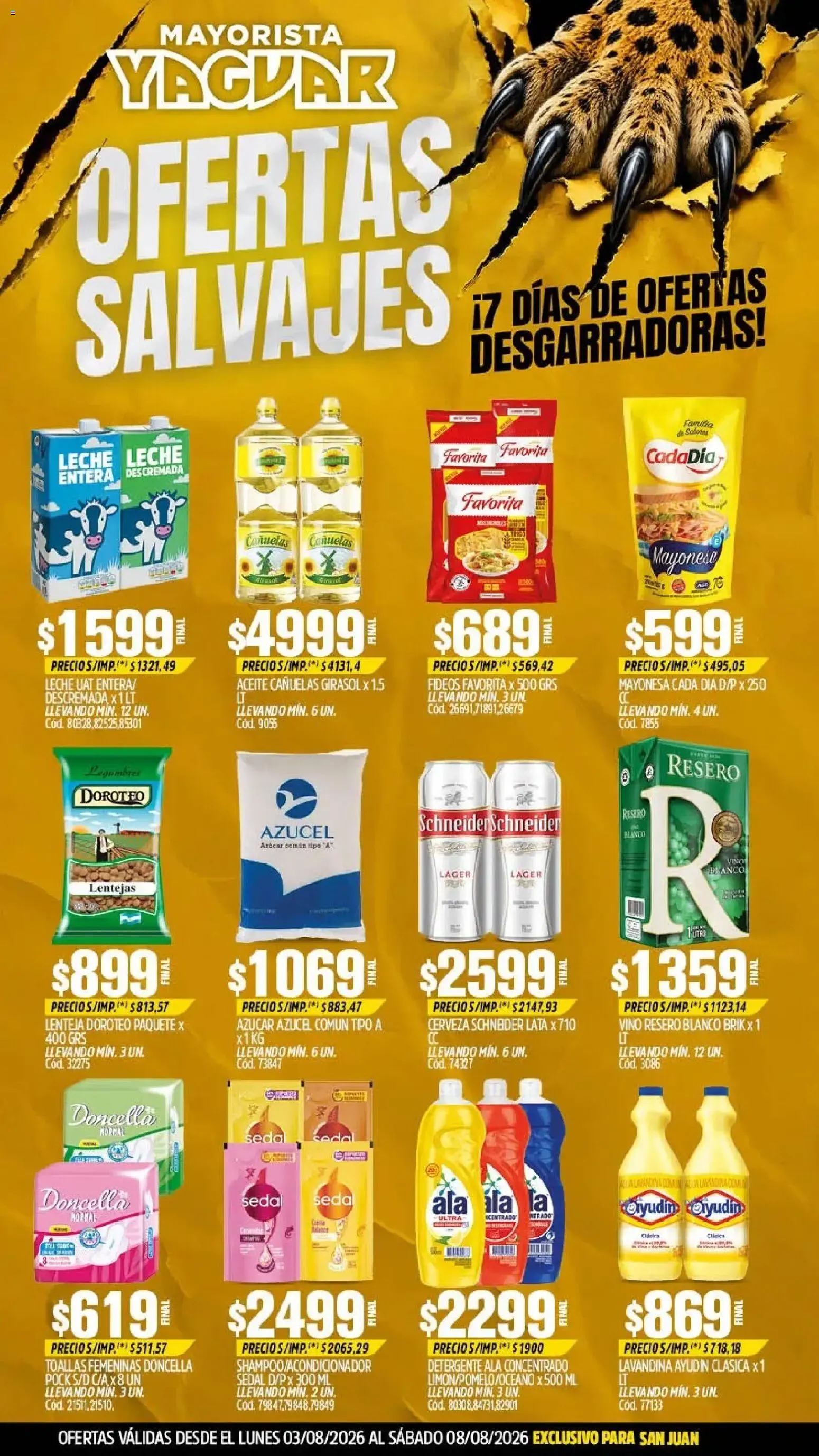 Ofertas de Yaguar - Oferta Semanal San Juan del 03/08/2026 - 08/08/2026 3 de agosto al 8 de agosto 2026 - Página 1 del catálogo